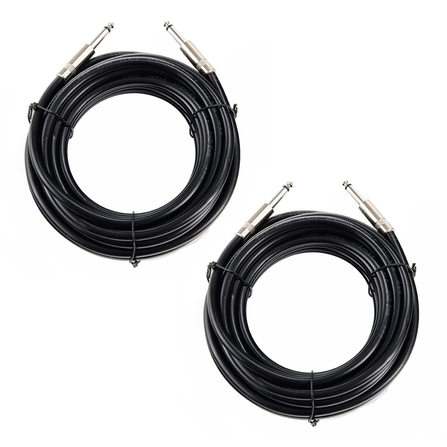 2PCS Professional 15 Feet 12 Gauge 1/4 Inch to 1/4 Inch Male Speaker Cables -…
