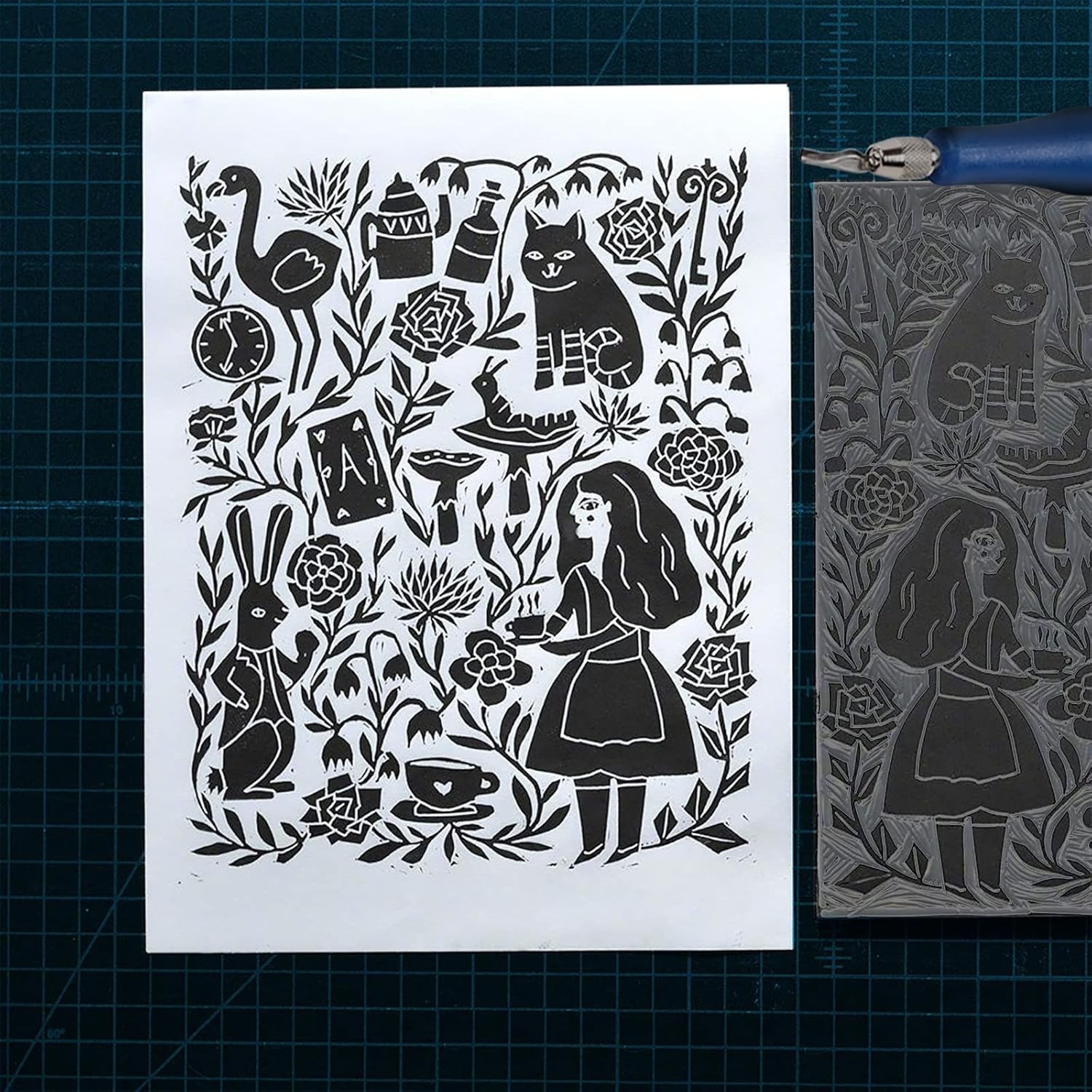 Versatile Soft Linoleum Carving Block Set | 6×6 Inches for Stamping & Engraving