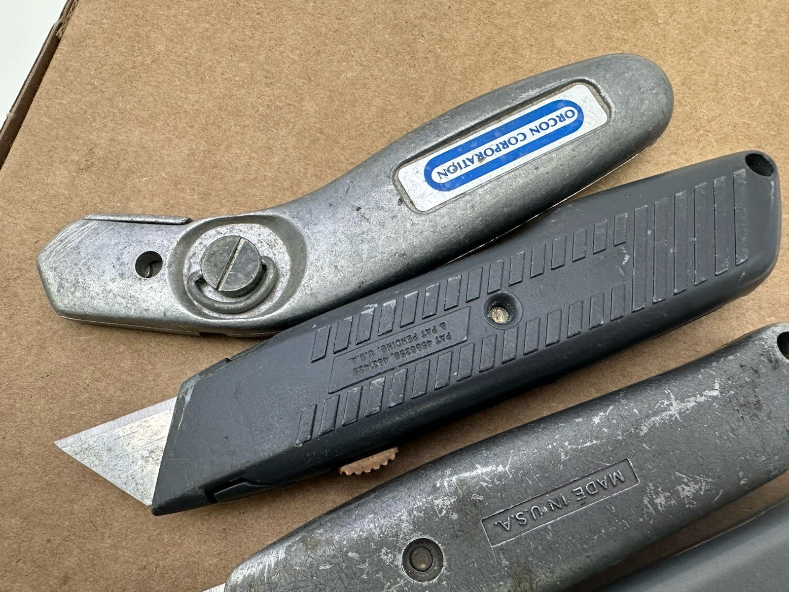 VINTAGE Utility Knife LOT STANLEY Allway Orcon 4 Pieces All Made In USA