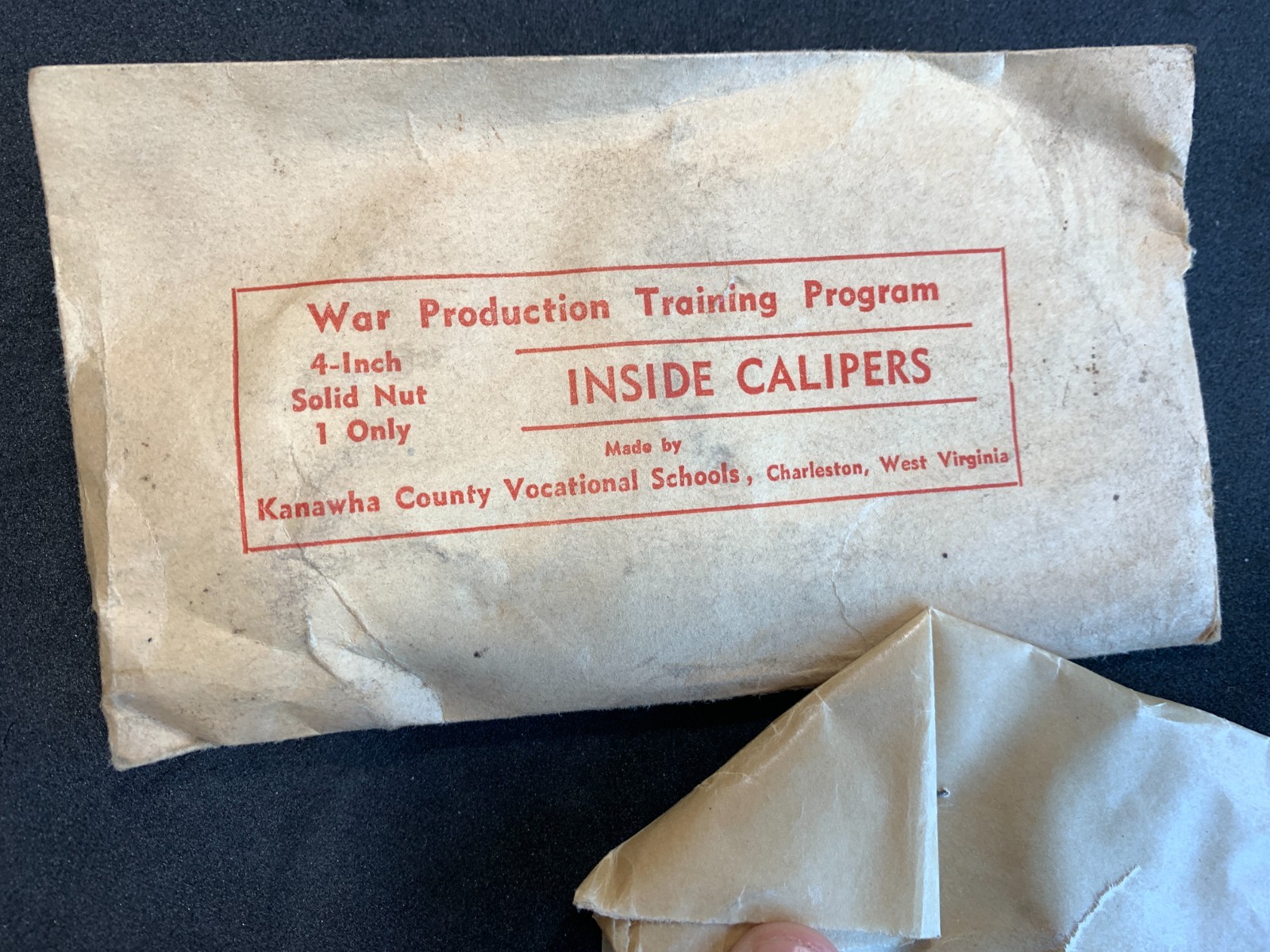 War Production Vocational School Training Program WWII 4″ INSIDE CALIPER Tool