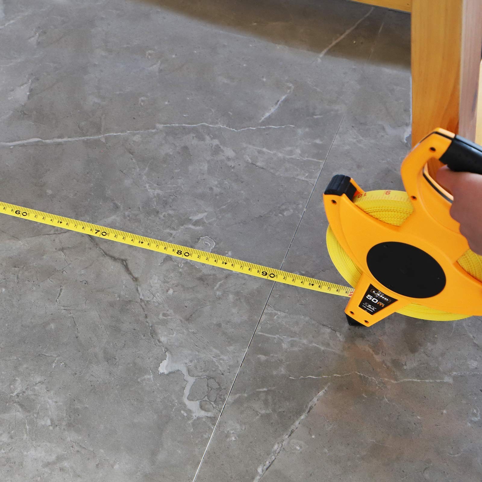 LAND 165FT/50M Heavy Duty Fiberglass Tape Measure – 1/2-Inch Wide, Dual Inch/…