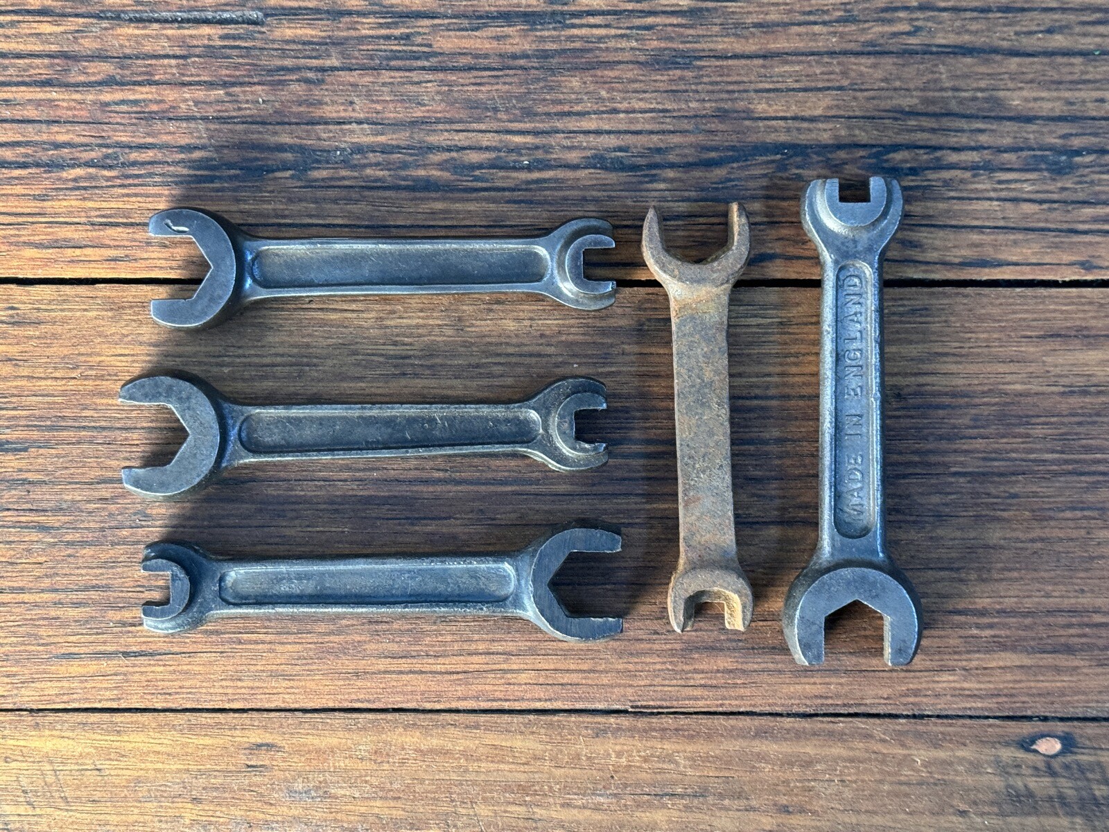 Vintage Lot x5 Bicycle Motorcycle Spanners CYCLO Millennium Brooks British #12