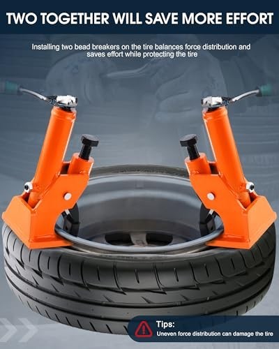Manual Tire Bead Breaker Tool for 38″-42″ Tires, Rubber Pad, Easy to Use, Protec