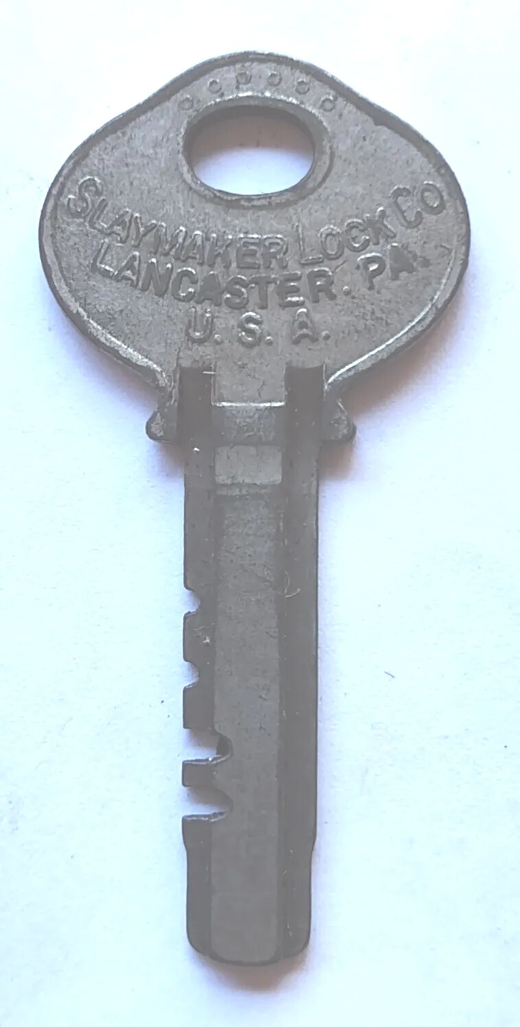 Vintage Key SLAYMAKER 601 LOCK CO Lancaster PA Appx 2″ Replacement Locks