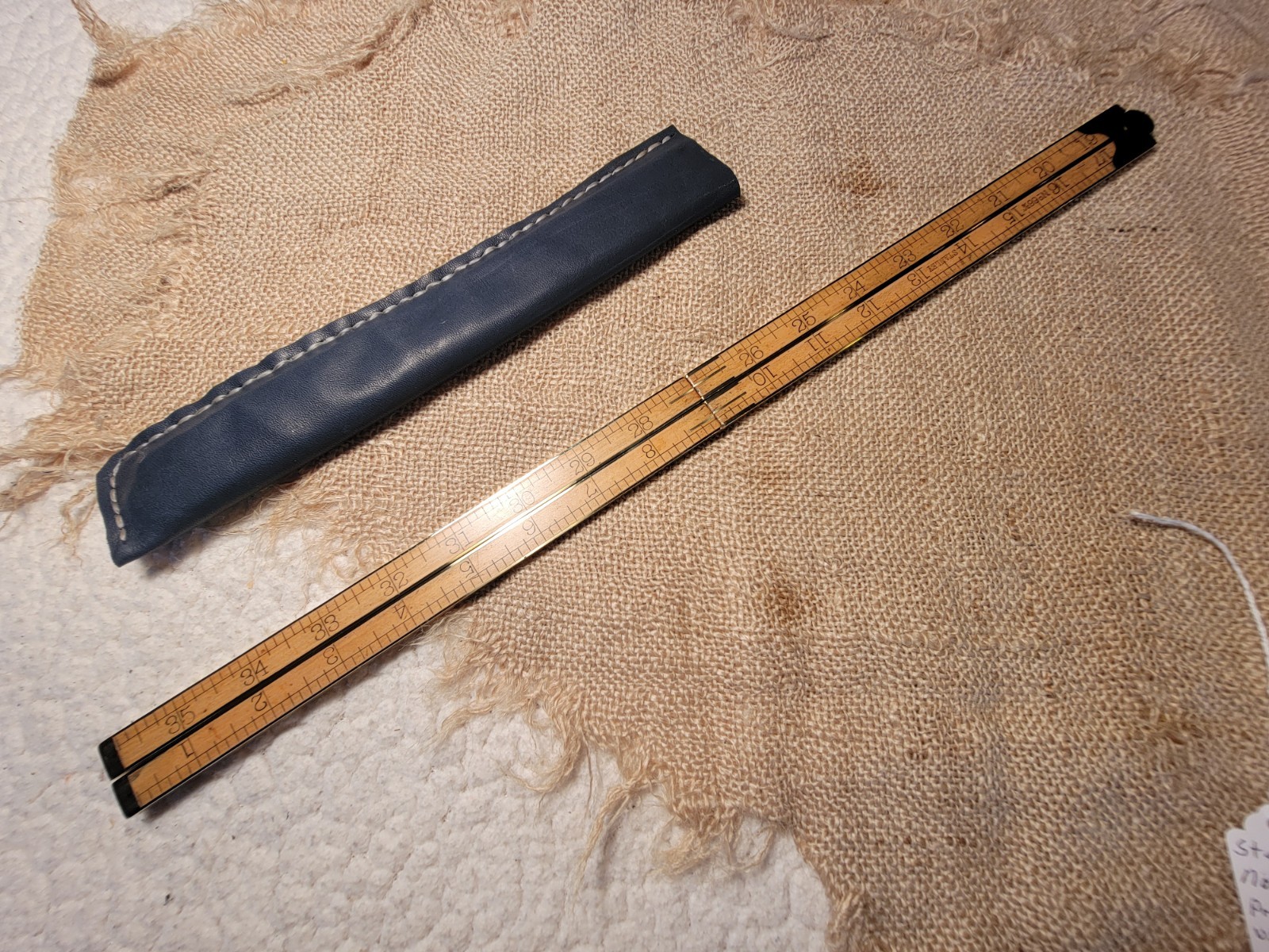 Antique STANLEY 66 3/4 Rule Ruler Brass Bound 36″ Hand Tool Pre 1920