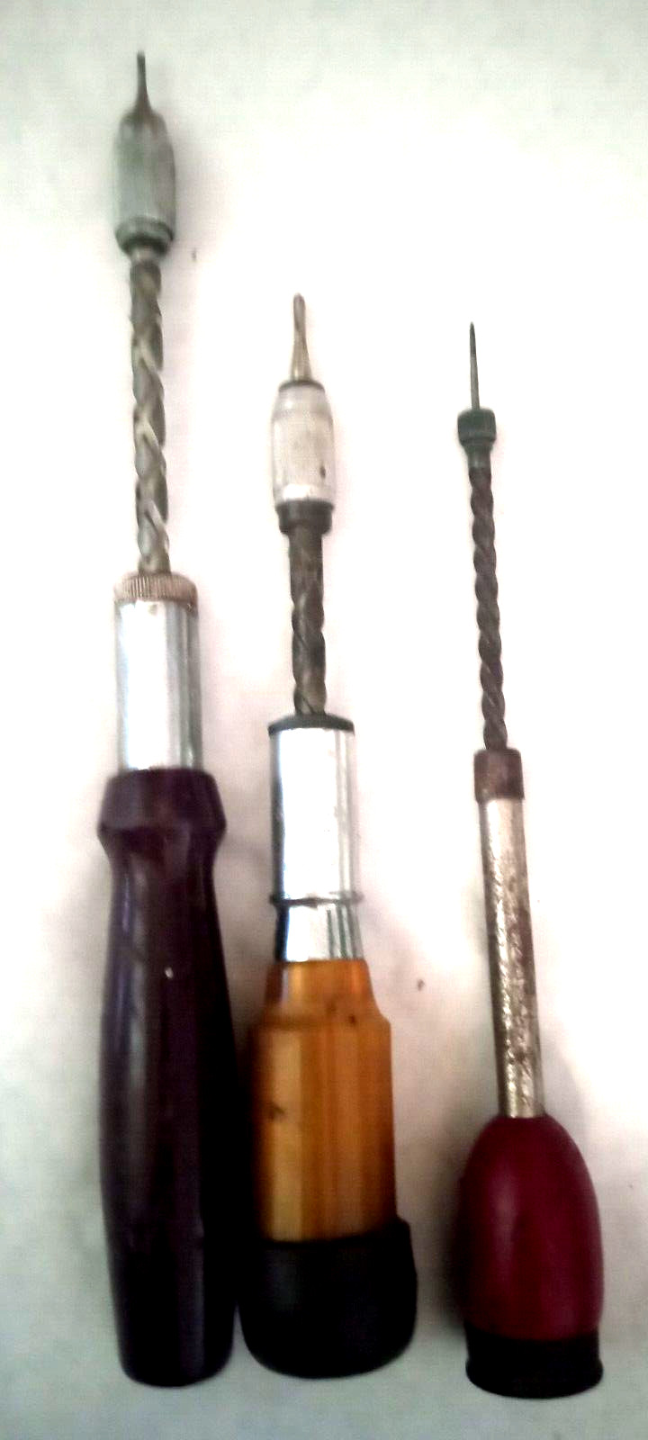 Lot of 3 Vintage Stanley, Sears, Steel Craft Spiral Ratchet Screwdrivers