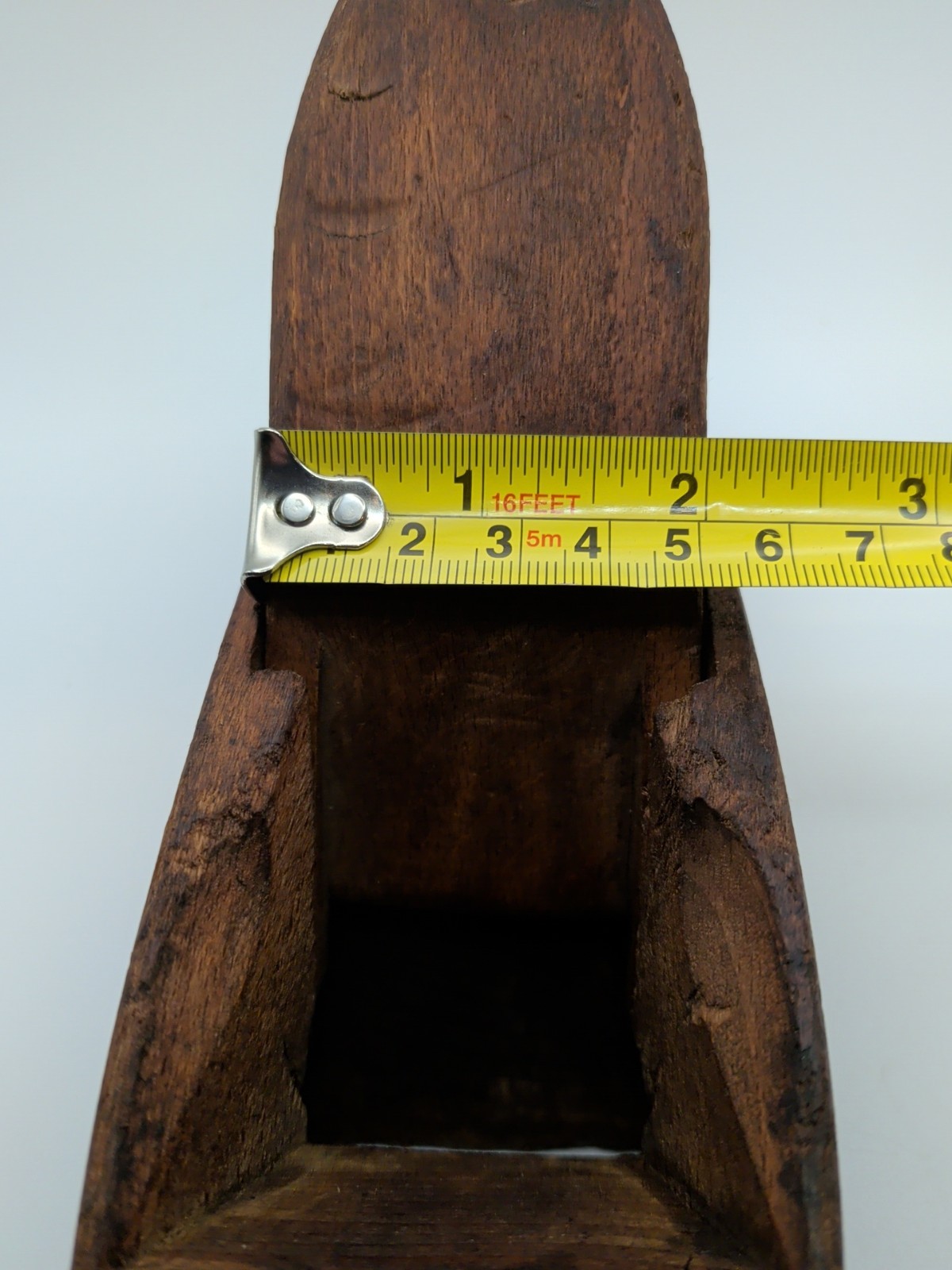 Antique Wood Wooden Coffin Plane Primitive Hand Tool 8″ Body Only No Blade