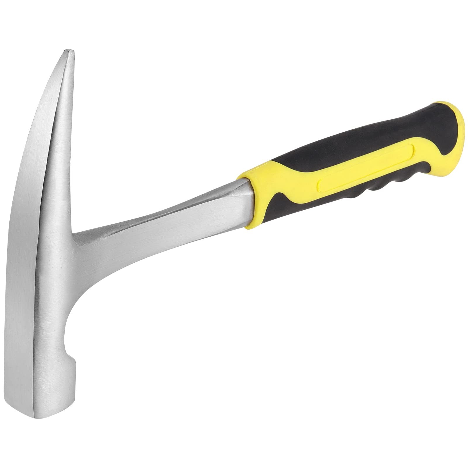 MANCHAP 2 PCS 32oz Rock Pick Hammer, 2LB Masonry Hammer Black, Yellow, Silver