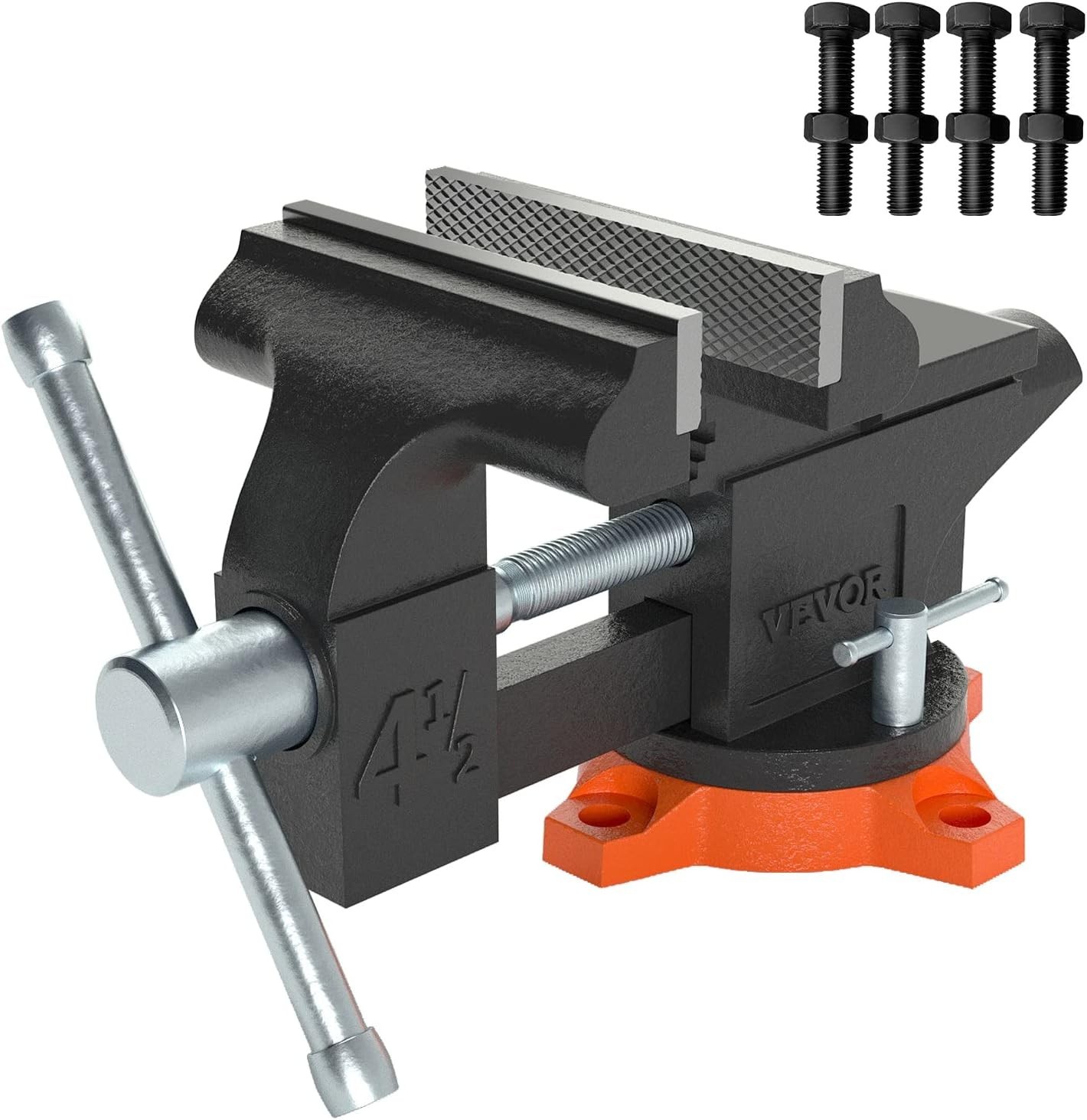 4.5″ Jaw Width Bench Vise w/Anvil, Heavy Duty Cast Iron