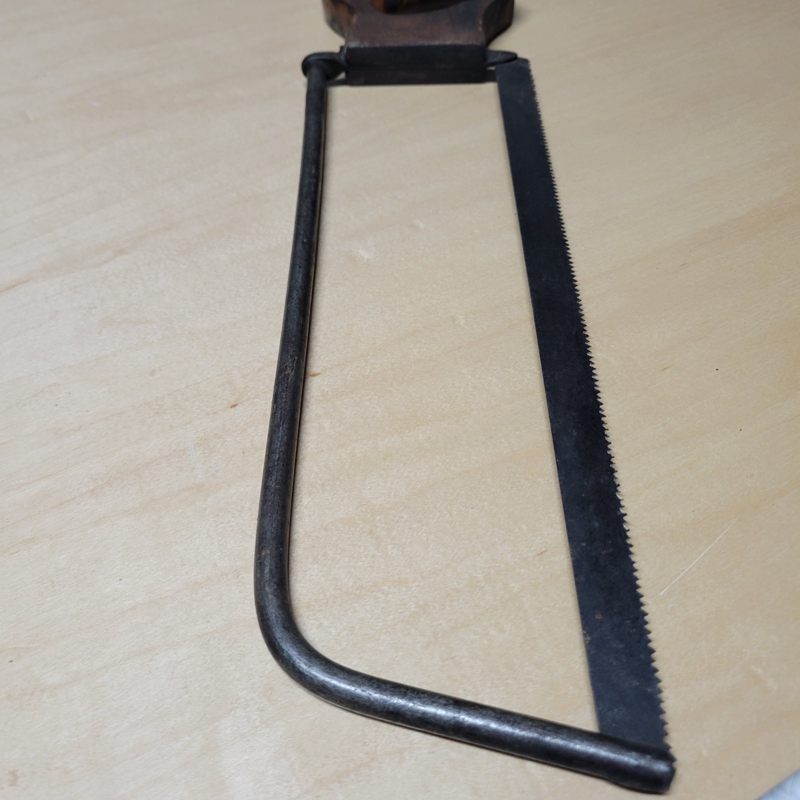 Vintage Saw, Hack Saw Meat Saw Wood Handle 18″ Long Overall Primitive Wood Steel