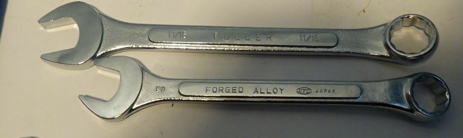 * Vintage – FULLER TOOL Co – 6 pc COMBINATION WRENCH Set w Pouch – 3/8 – 11/16″