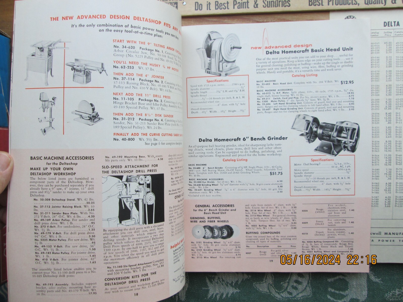 delta Rockwell homecraft power tools catalog 1959