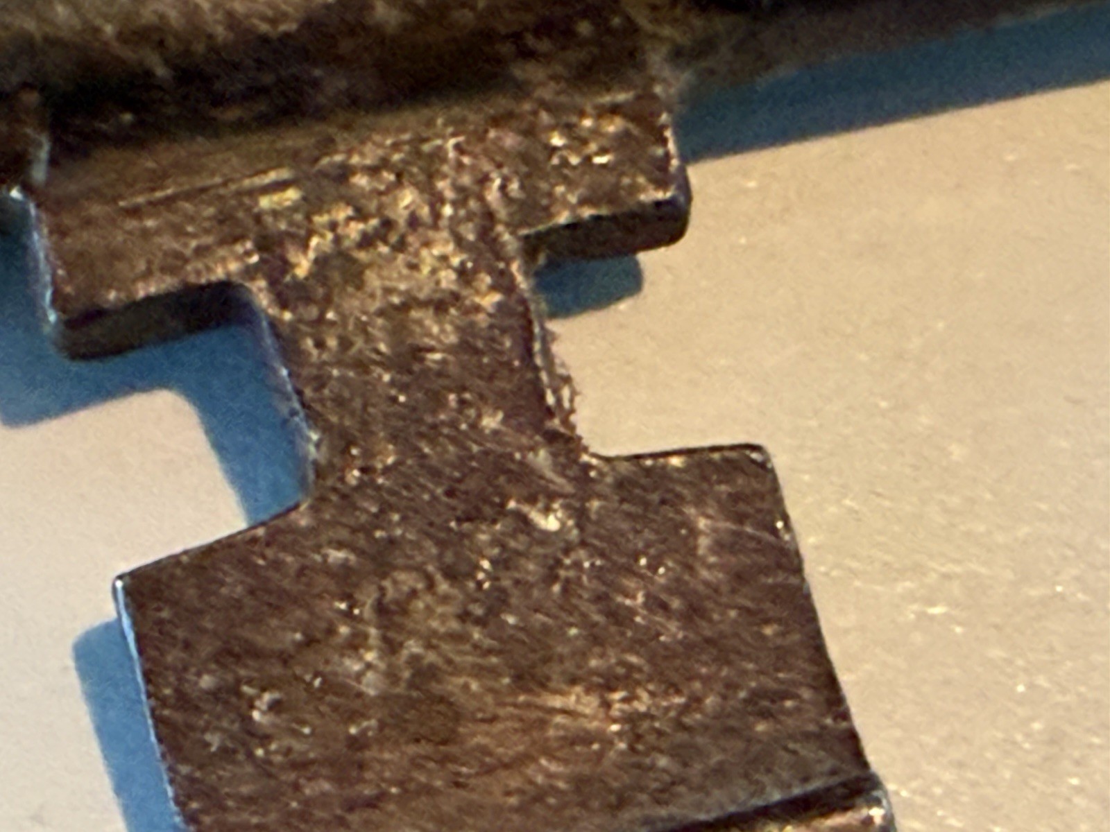 Antique 18th-19th Century Hand Wrought Iron 5 1/2” Jail/Gate Skeleton Key