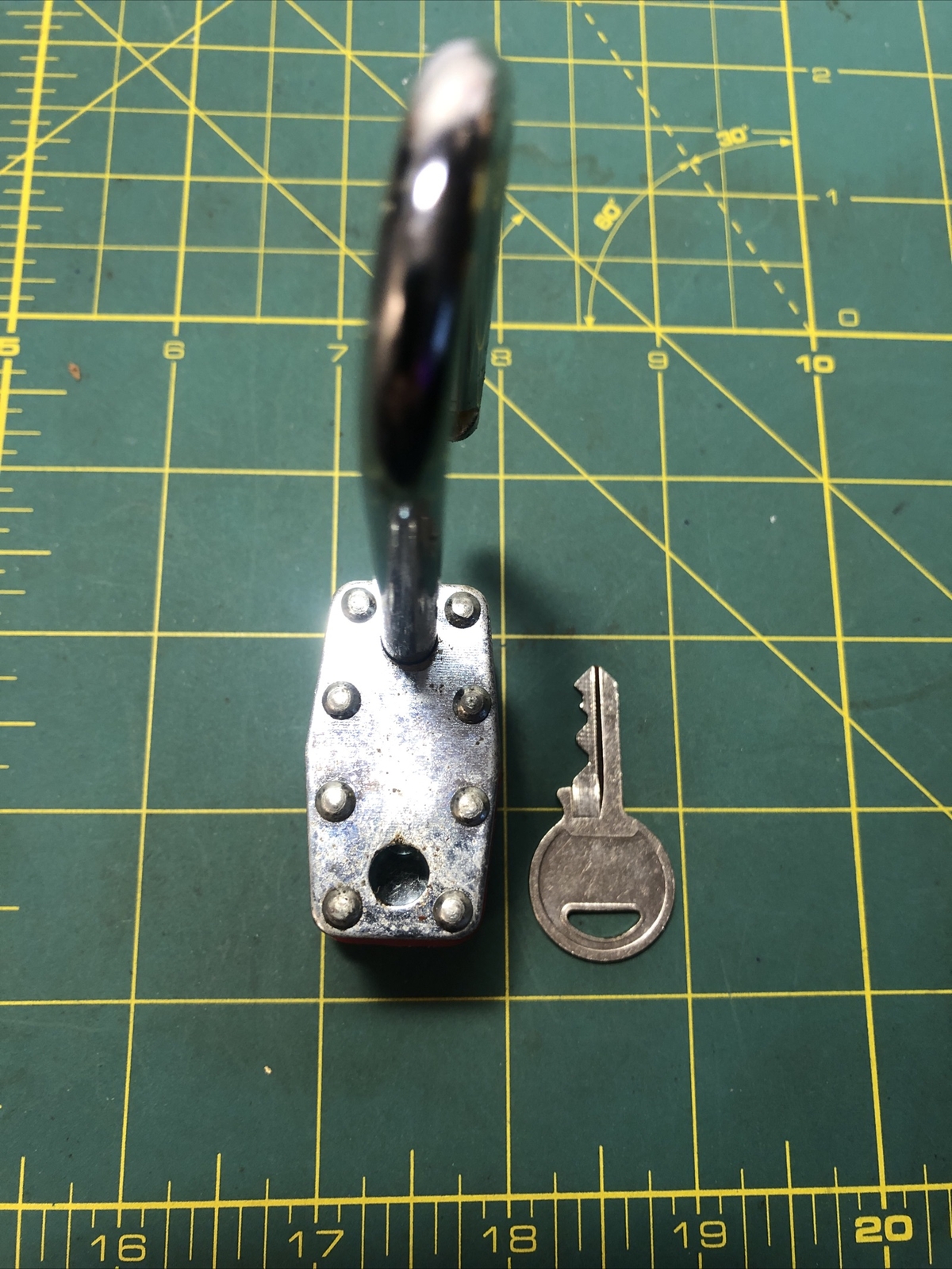 Vintage Long Shank Craftman 40mm Padlock & Key Taiwan
