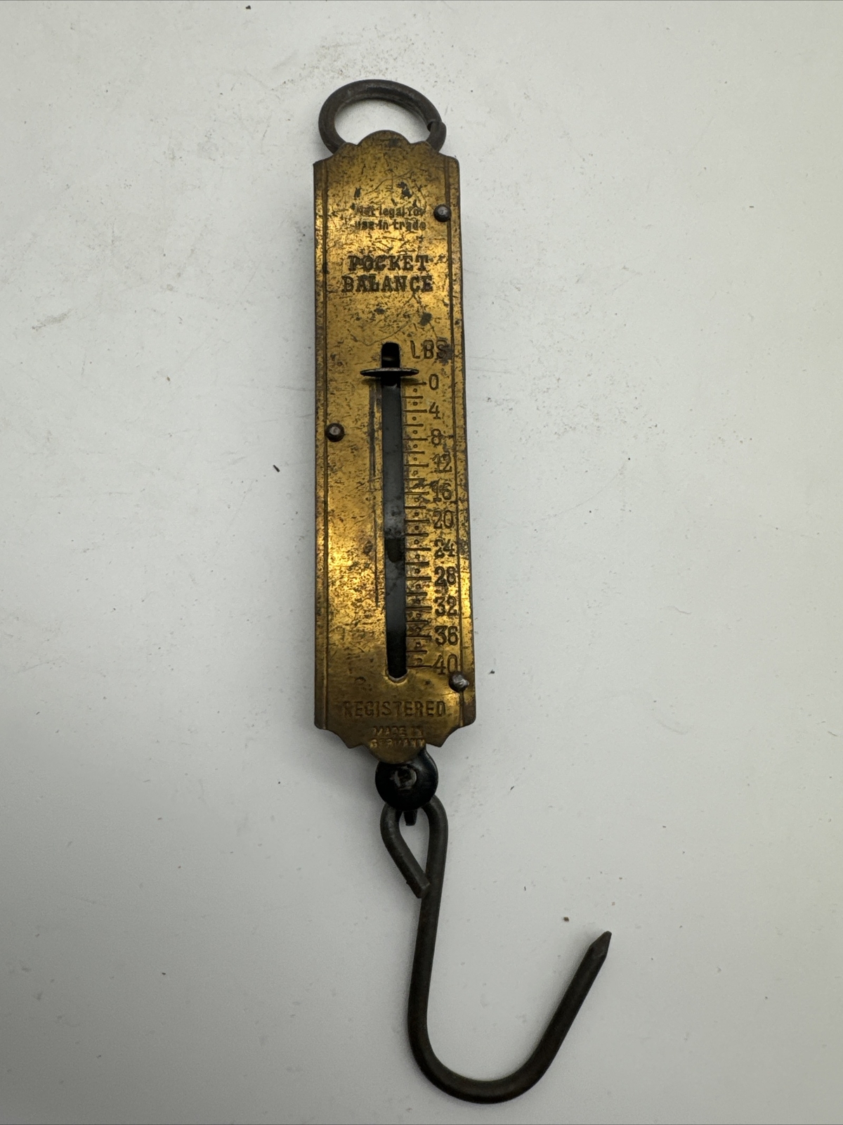 Brass Pocket Balance • REGISTERED- Made in Germany 0-40lbs