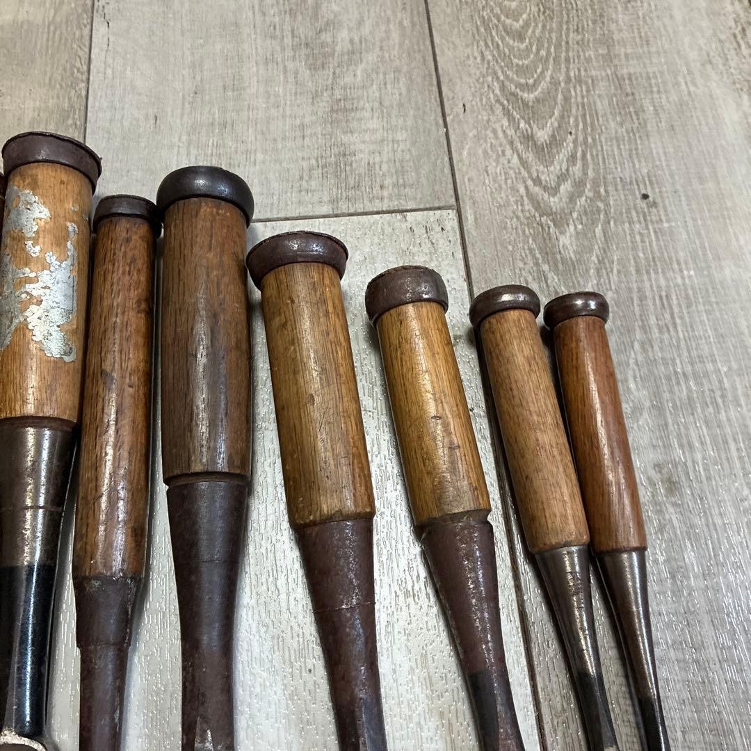 Chisel Nomi Japanese Vintage working Tool set of 10 Japan #4909