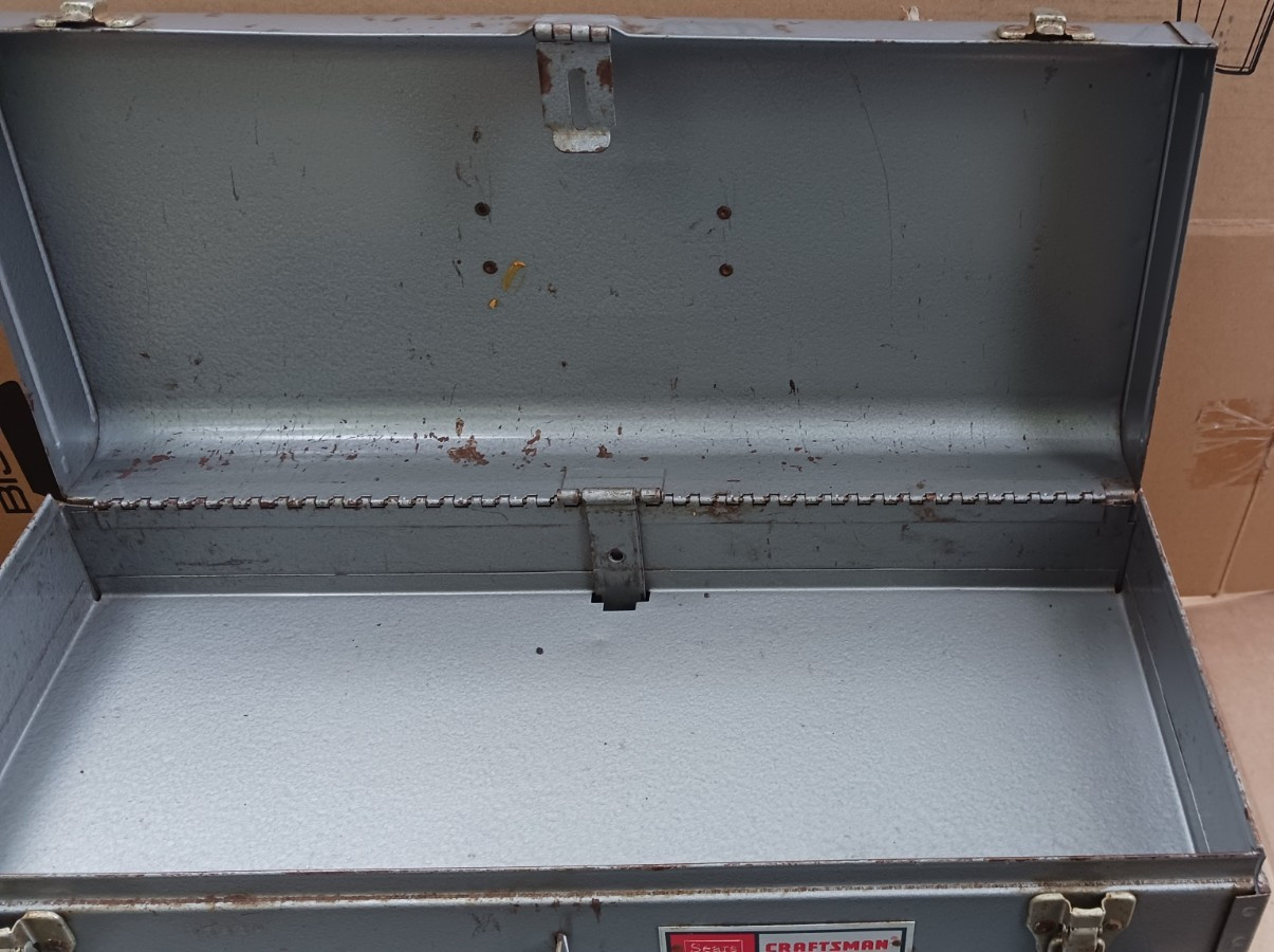 $30 Vintage Sears Craftsman Metal Toolbox 2 Drawer Portable Tool Chest some rust