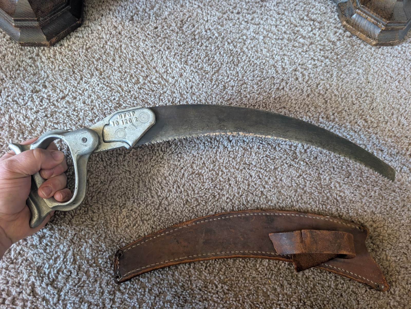 Vintage HFGP 10 120 1 Pruning Saw & Bolen Leather Case