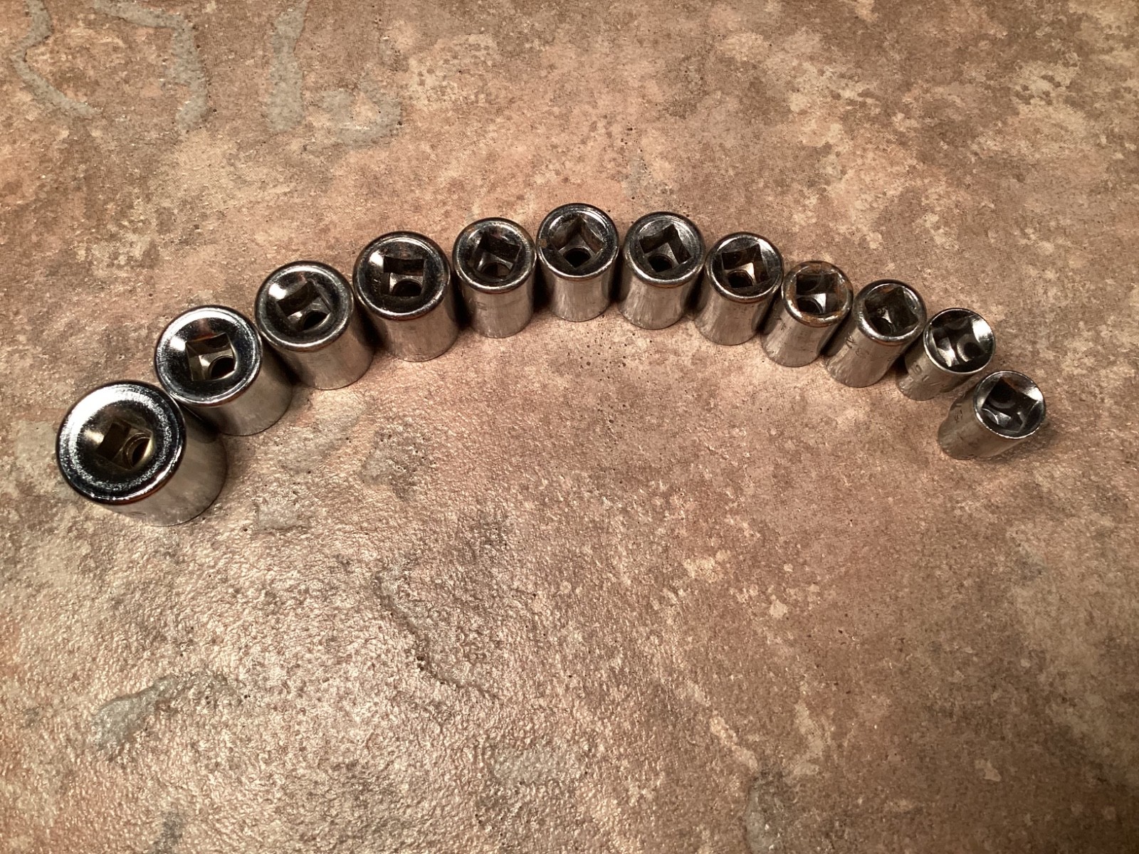 Vintage NOS Socket Set of 9 SAE 1/4″ Drive 6-Point Chrome 7/16″ – 5/32″ Shallow
