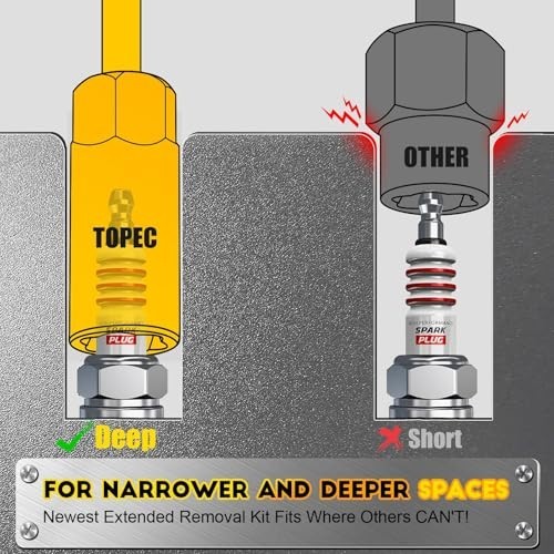 TOPEC 10-Pc Deep Lug Nut Remover 1/2-In Drive Spiral Impact Chrome Moly W/ Case