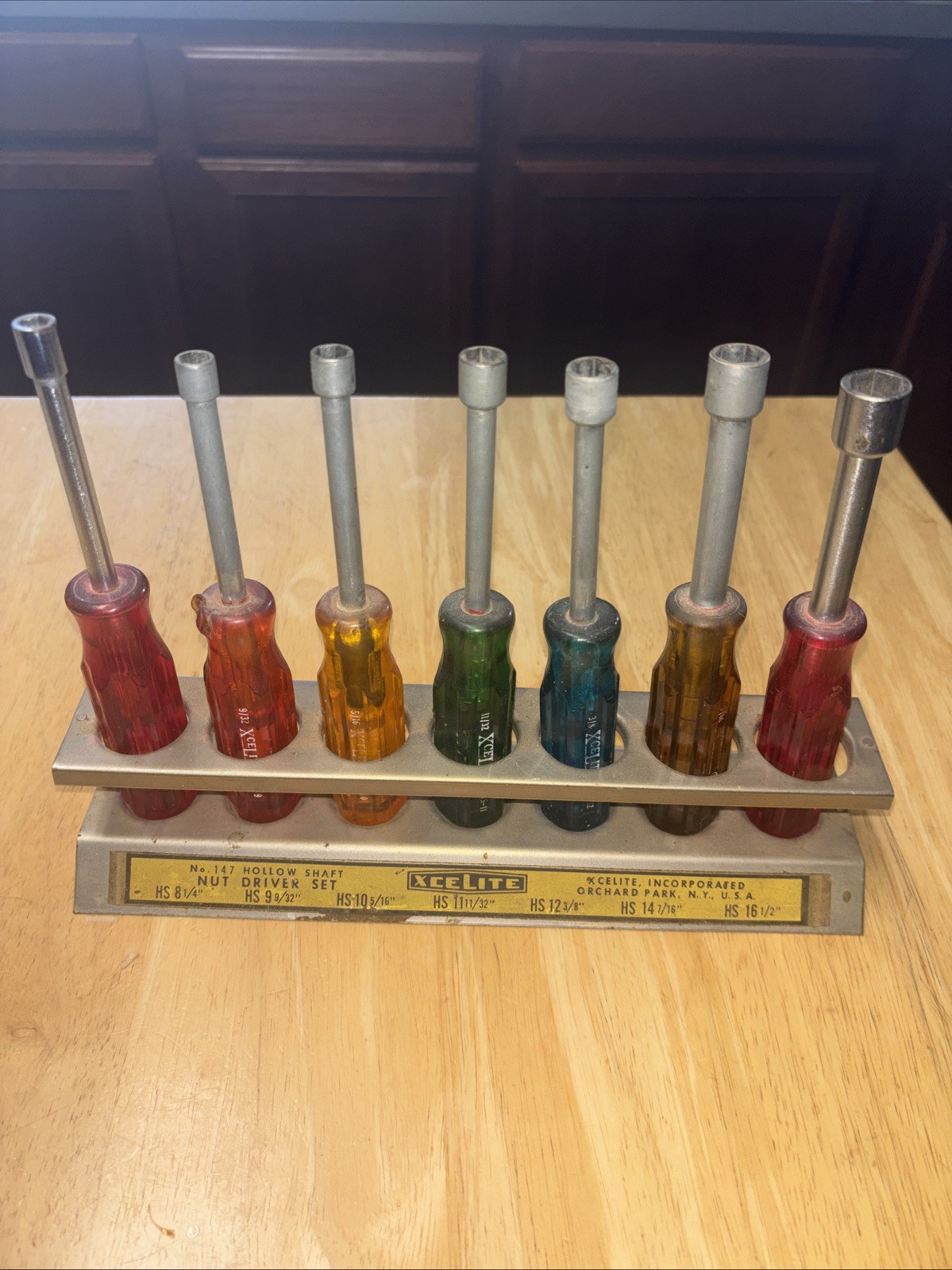 Xcelite Nutdriver Set 127 Sae Made USA Very Rare W BENCH DISPLAY 3/8 Well Loved