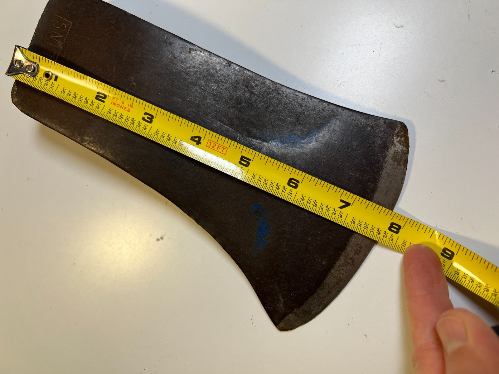 Antique Stamped COLLINS Hewing Hew Axe Head c 1870 – 1895 Waisted Hipped