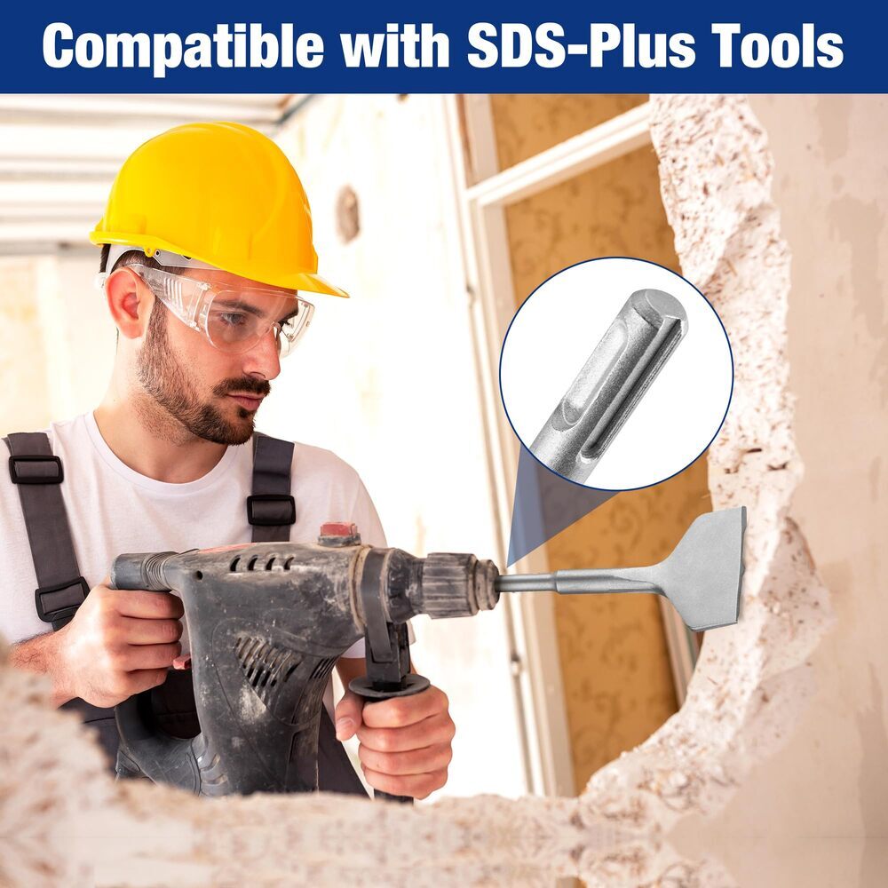 WORKPRO 3″ SDS Plus Chisel Cranked Angled Bent Tile Removal Chisels for SDS-Plus