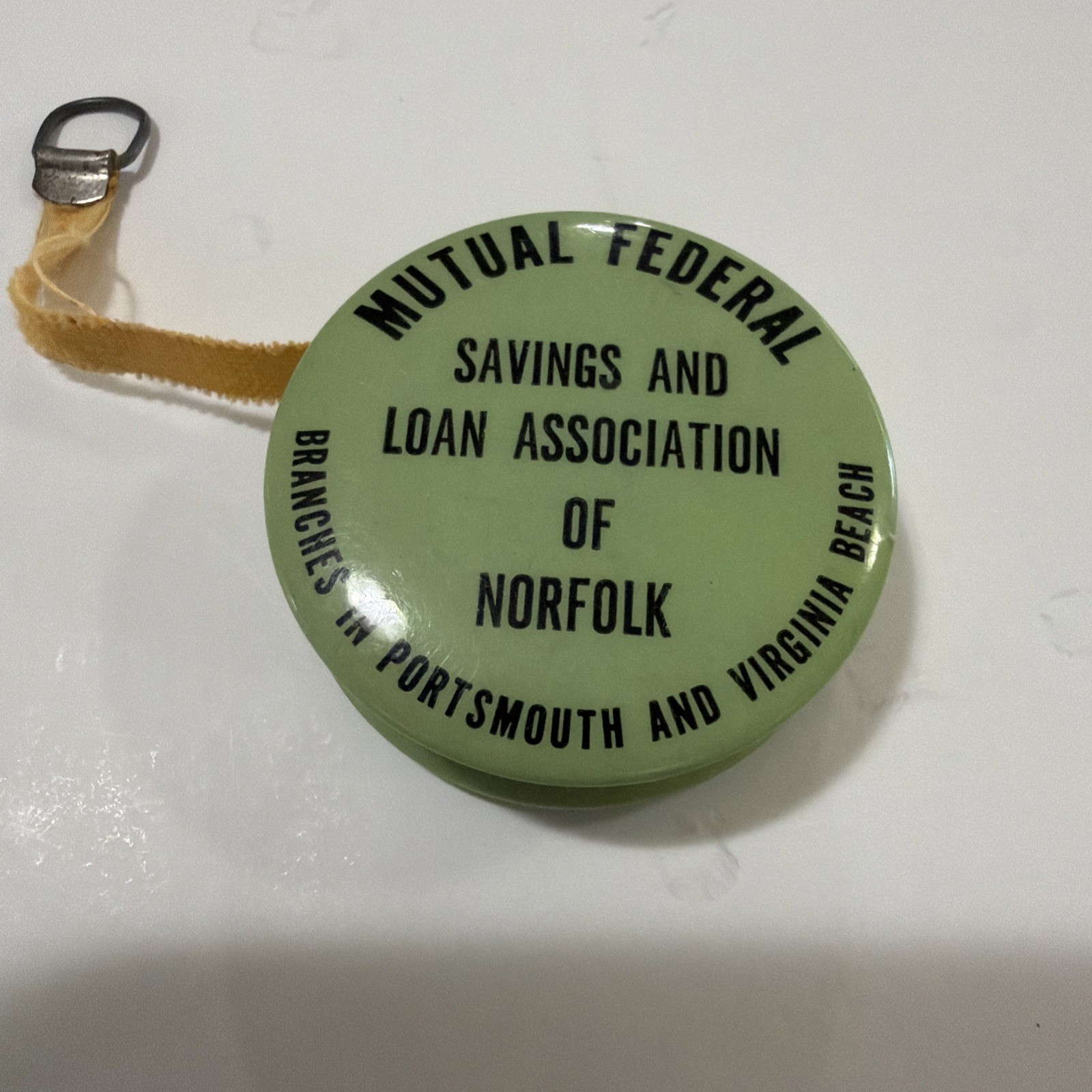 Vintage Green Small Fabric Tape Measures Metal and Plastic Ads Unique, Chicago