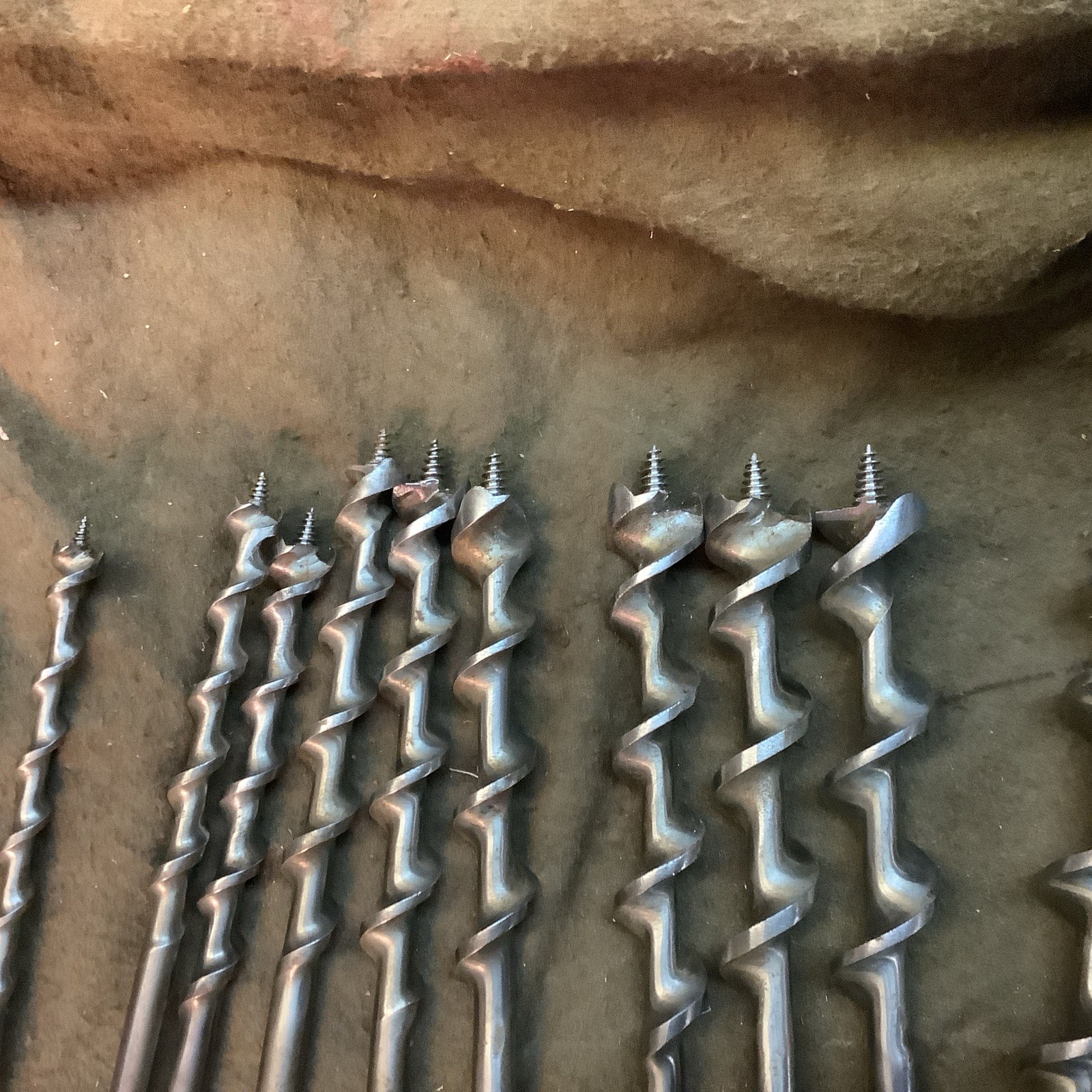 Vintage Set of 10 SNELL MFG. Co. Auger Bit Brace Drill Bits