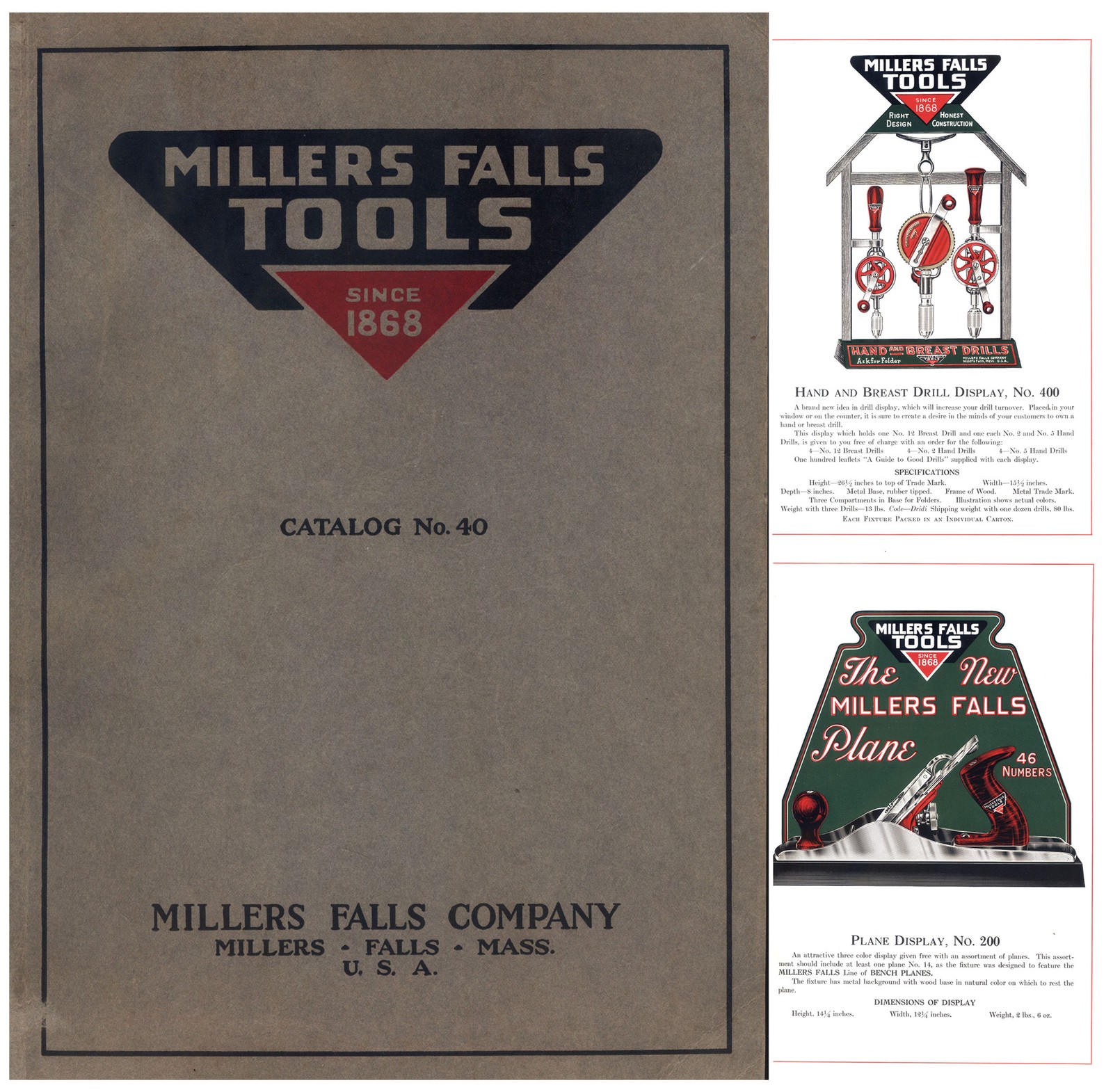 Orig. Millers Falls Dealer Catalog No. 40 – Jan., 1920 -185 Pgs. – mjdtoolparts