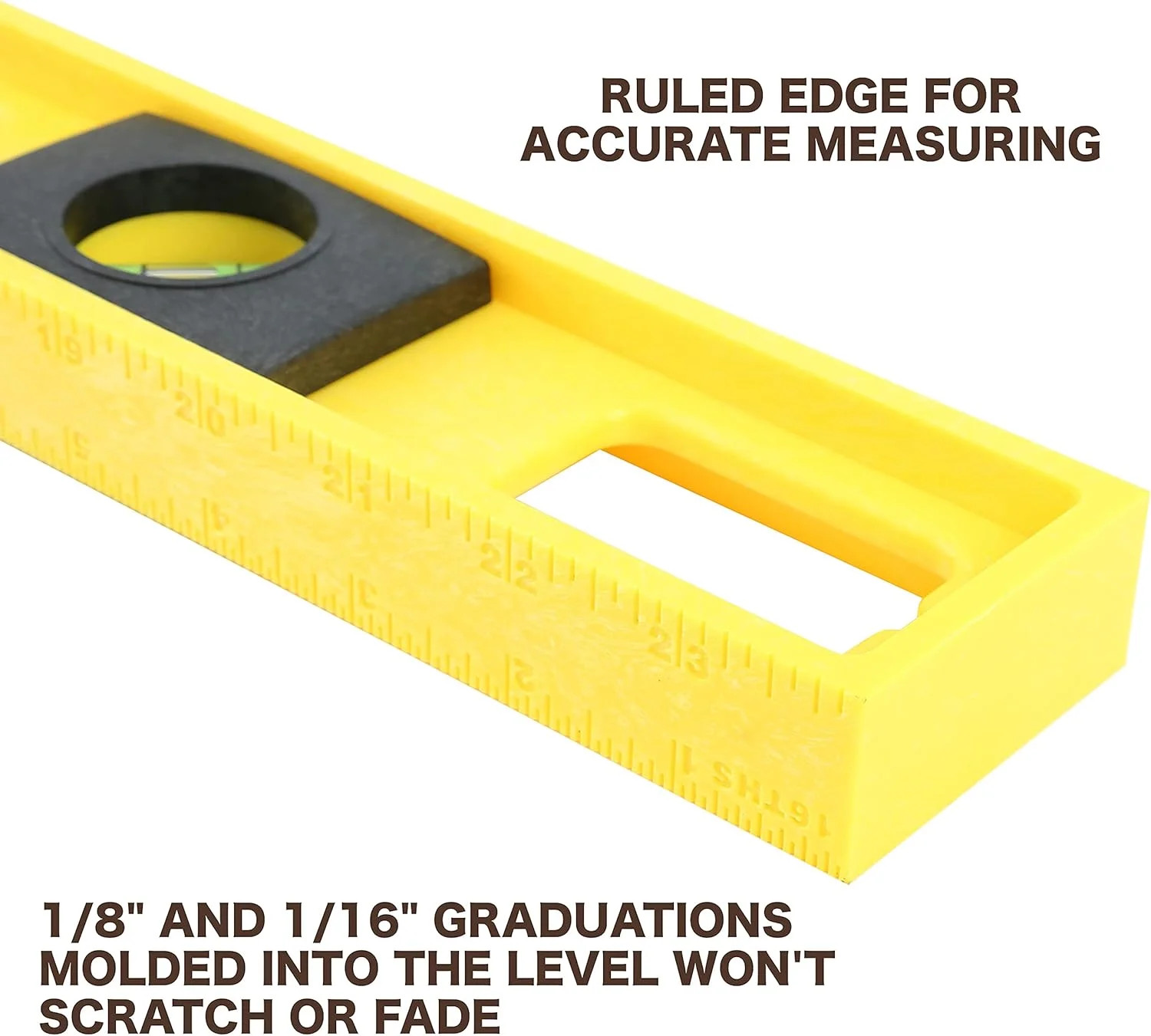 Polystyrene 2 Ft Level, 24 Inch Level Made in USA, Won’t Scratch Surfaces