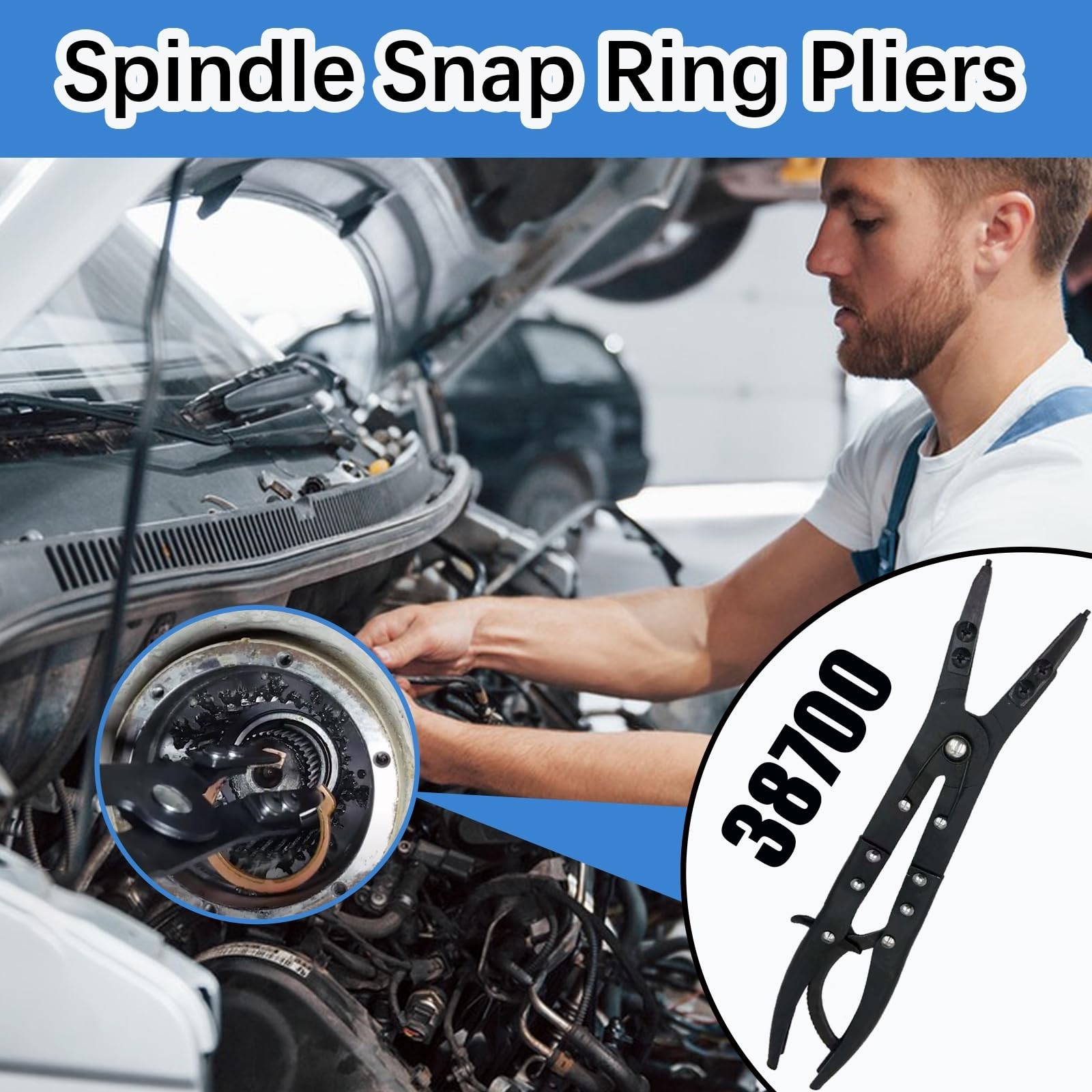 38700 Spindle Snap Ring Pliers Compatible with Ford 2007-2020 F-250 350 450 5…