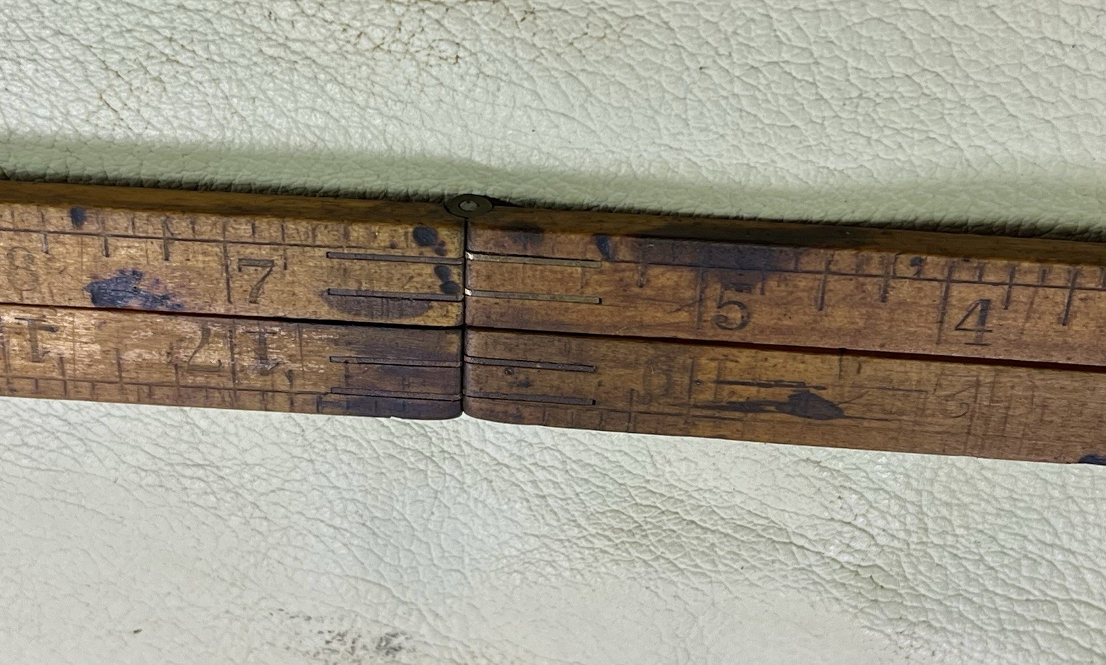 Vintage Stanley No 61 Boxwood Brass Folding Ruler 24 Inch Carpenter Rule Antique