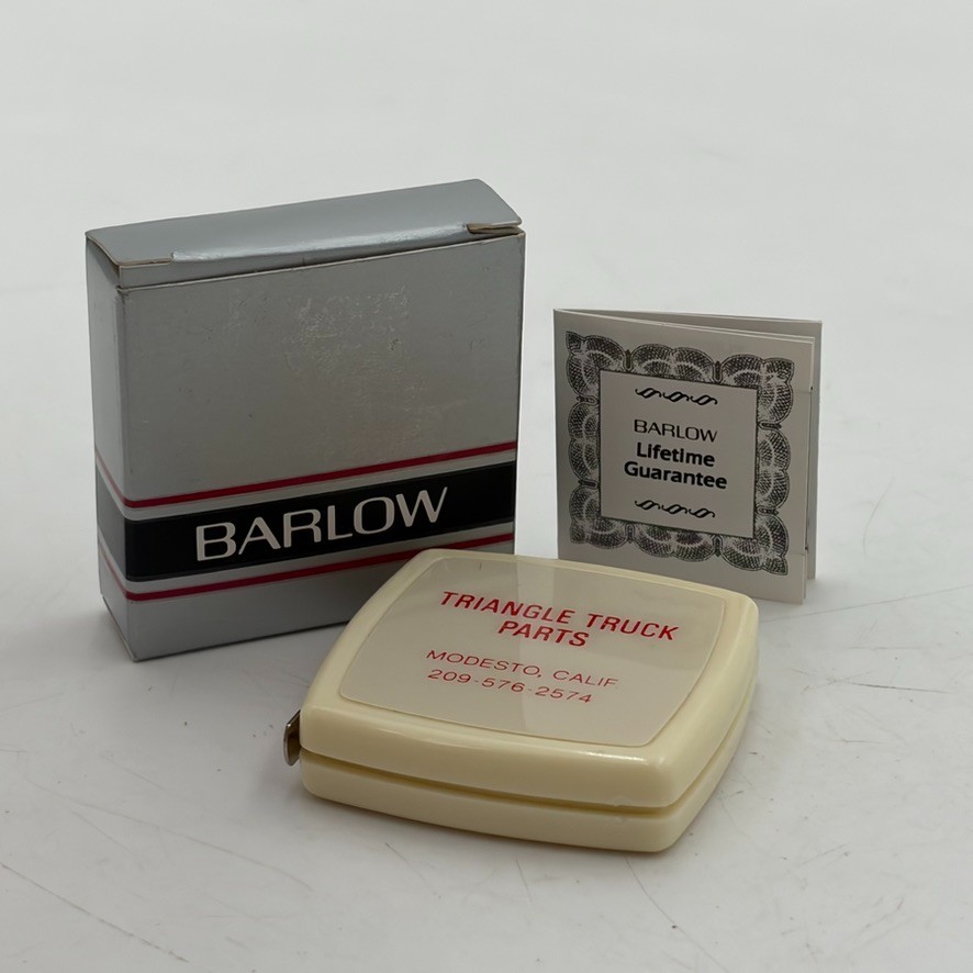 VTG Barlow Advertising Tape Measure Truck Parts Modesto CA Promo Swag New In Box