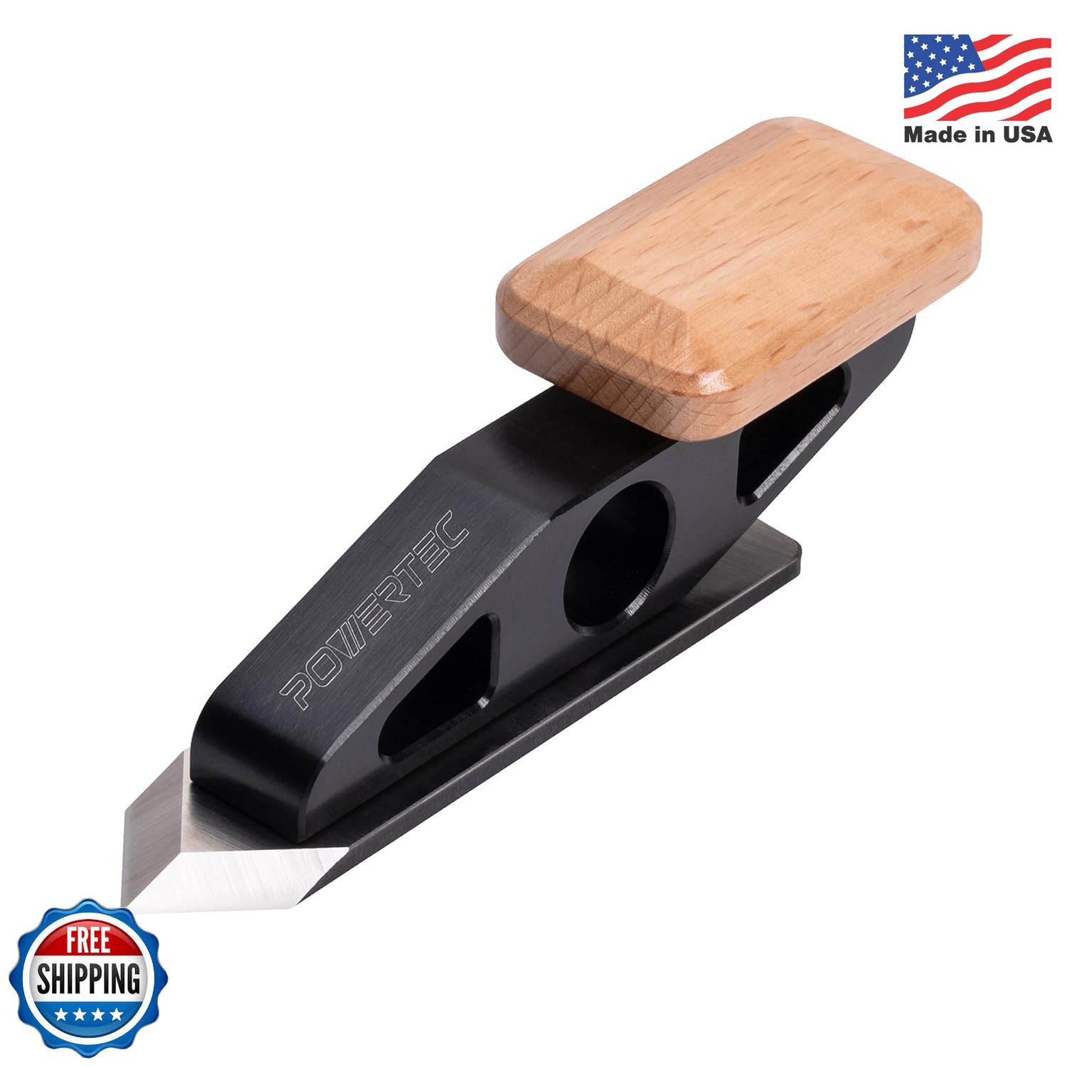 POWERTEC Chisel Plane with Spear Point Blade – Compact Edge Trimming Tool for Wo