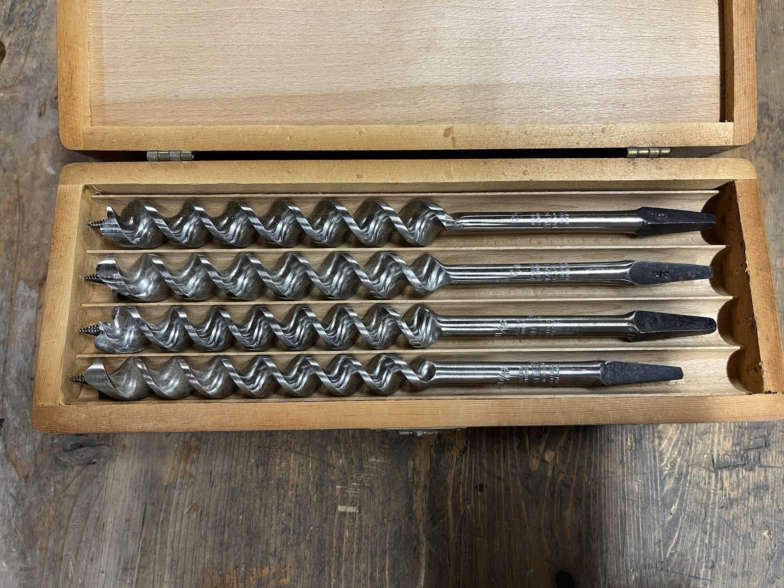 Russell Jennings Auger Bit Set 100 in Original Box 13 Bits