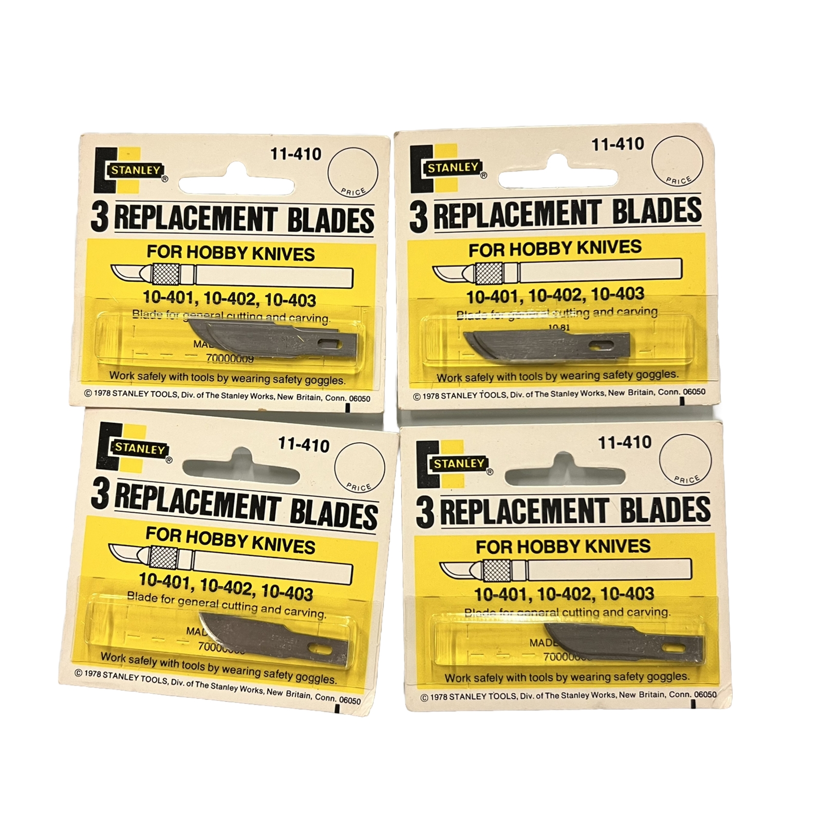 Vintage Stanley Hobby Knife Replacement Blades 11-410, 12 PACK, Made in USA