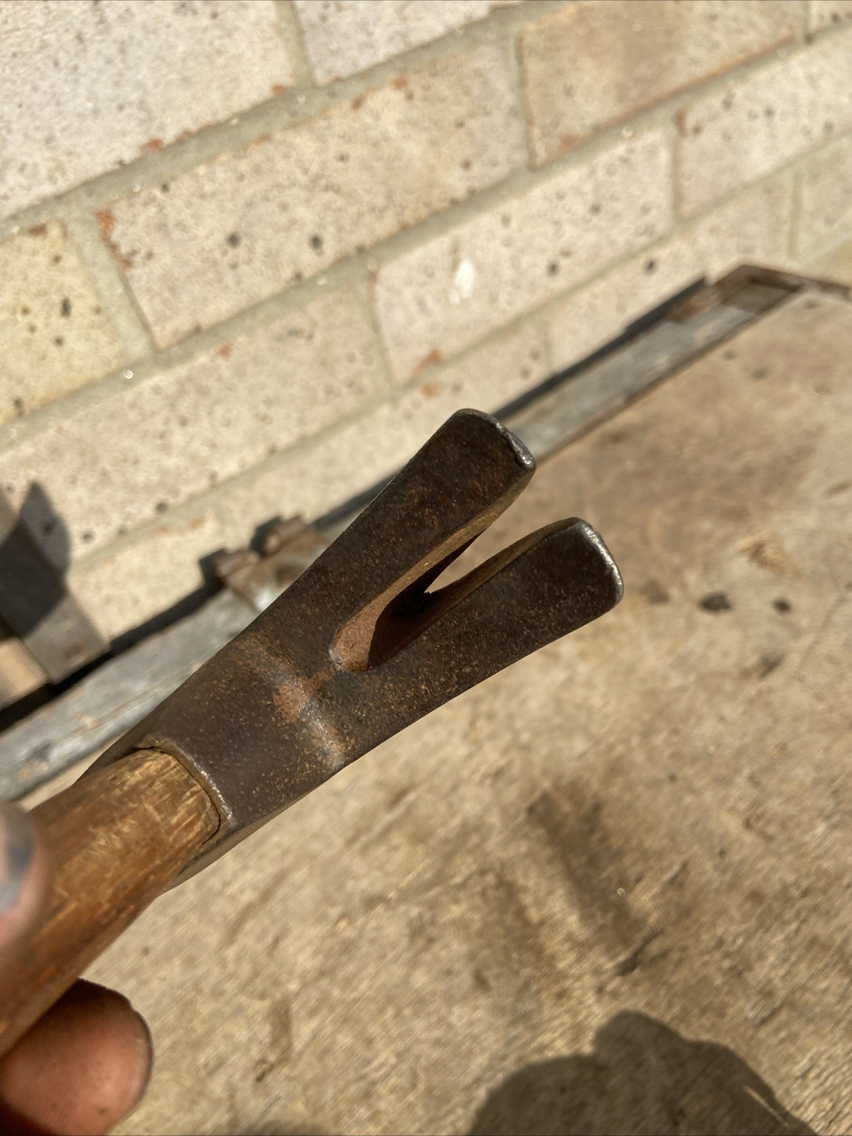 Vintage Claw Hammer Military Arrow Wooden Handle Rare