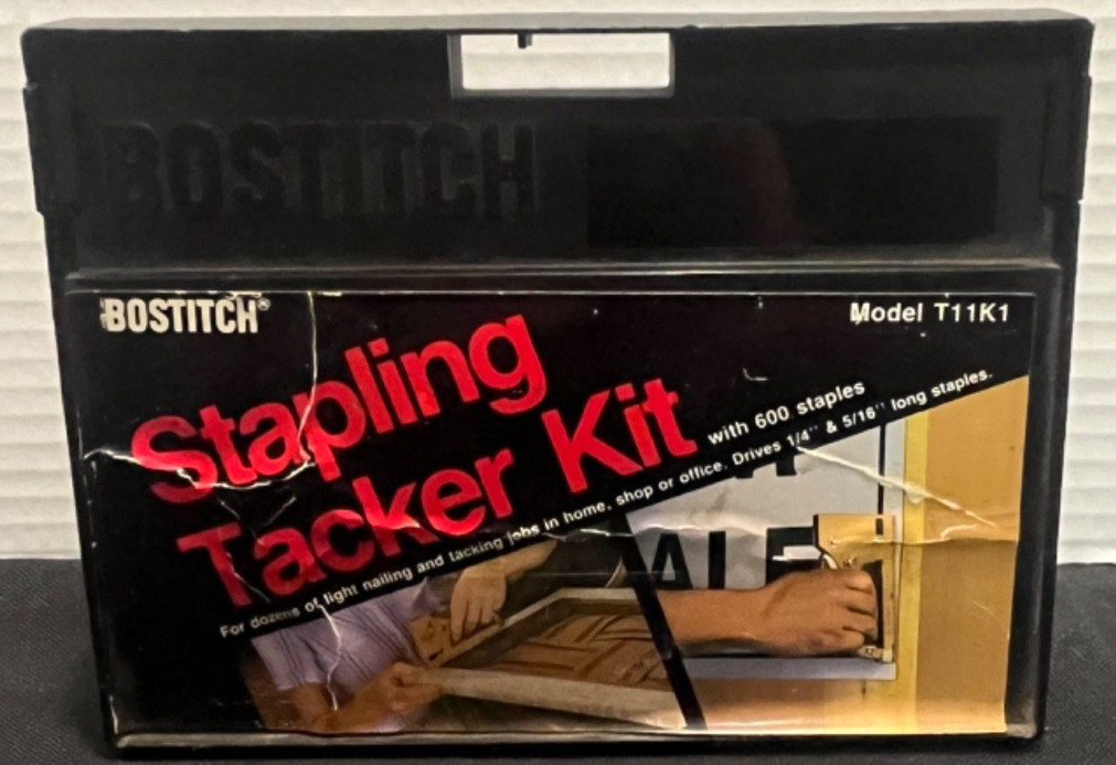 Vintage Bostitch Tack-Ler T-11 Staple Gun Kit Case Made Japan
