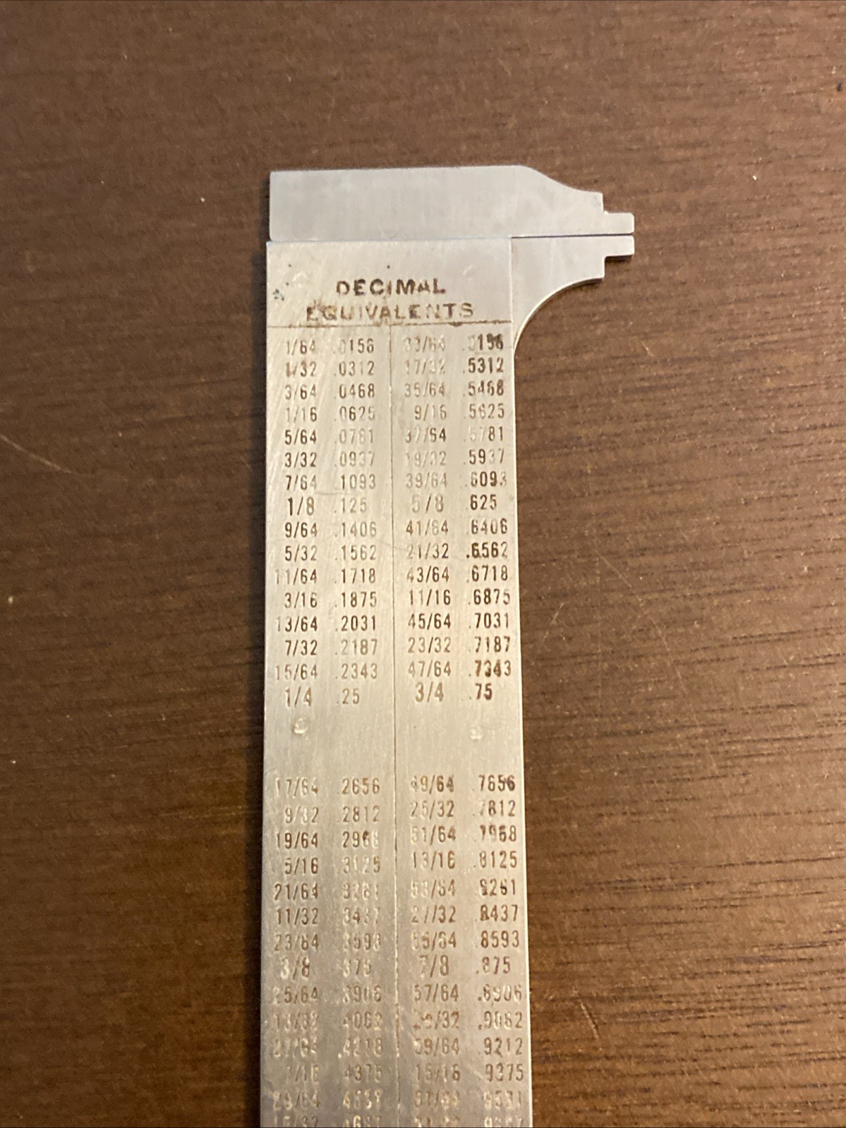 THE EXECUTIVE POCKET CHUM No 1045 METAL RULER CALIPER VINTAGE STAINLESS USA