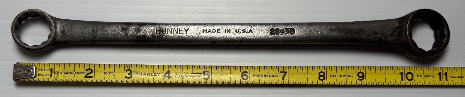 Vintage Bonney Tools 2893B Double Box End Wrench 3/4″ x 7/8″ – 12 Point USA