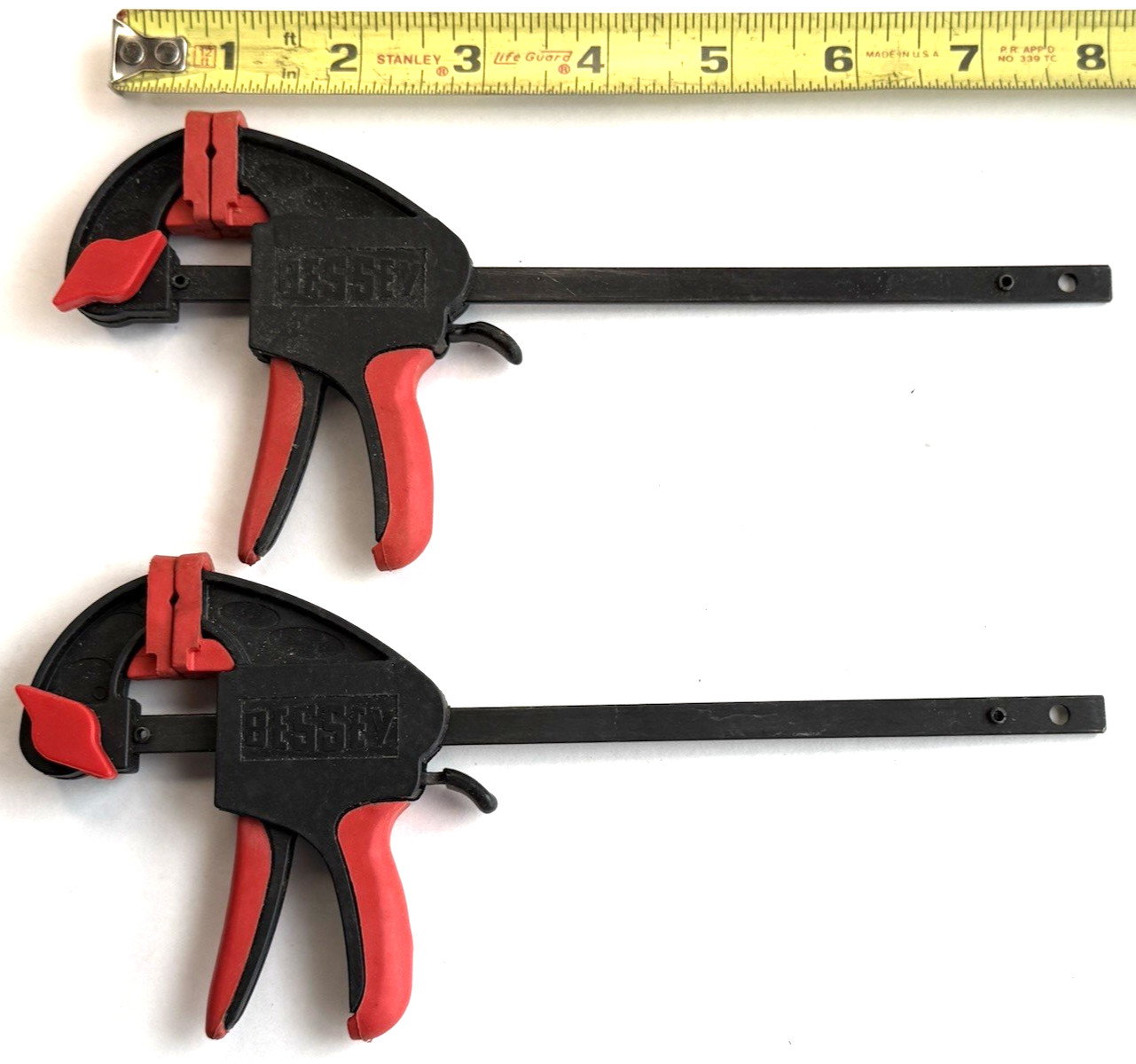 2 BESSEY small bar clamps 4” Opening. Used