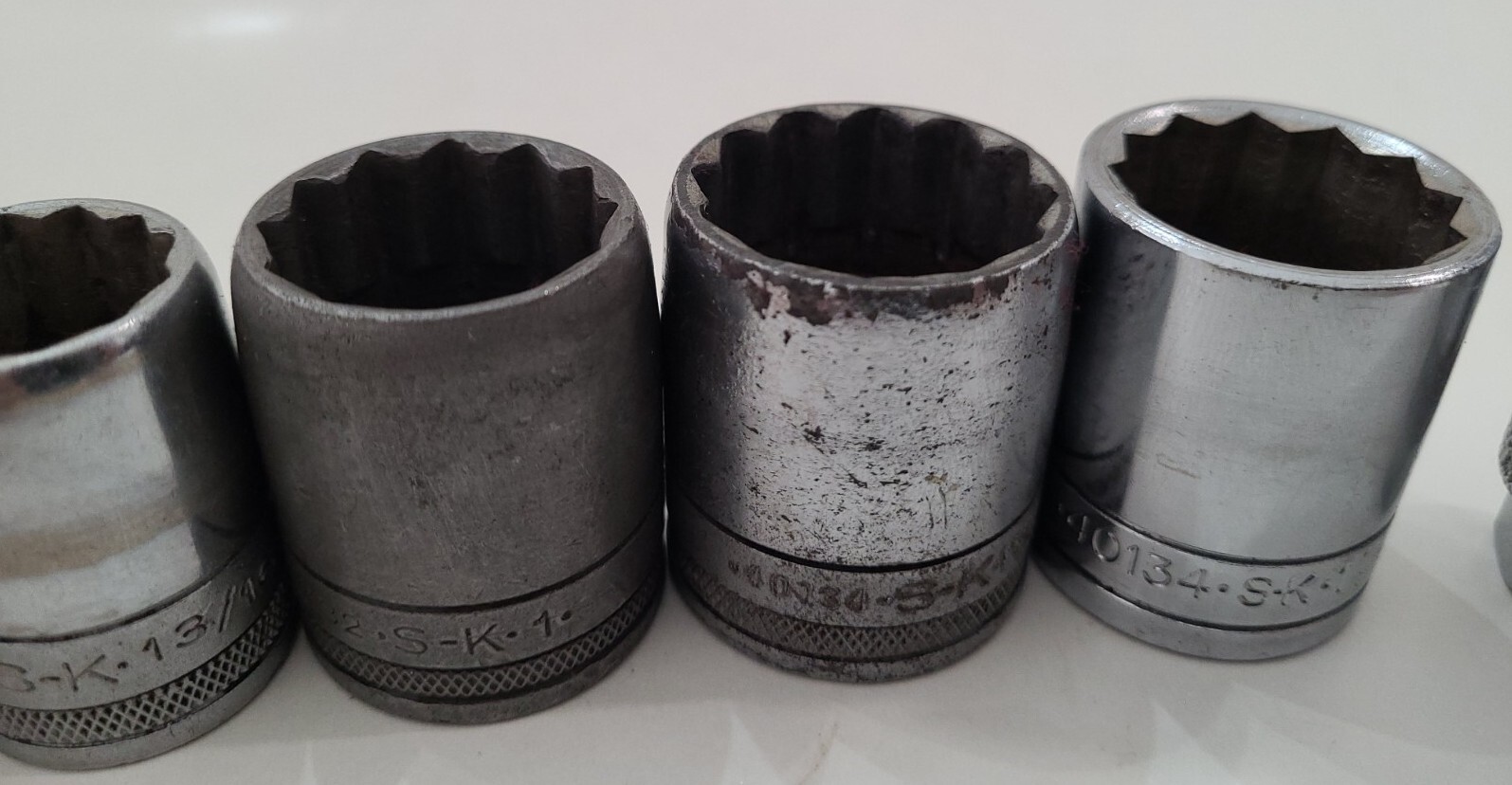 S-K 1/2″ Drive Socket Set 12 point Vintage Tools 1-6 point mix lot 11 pc SK tool