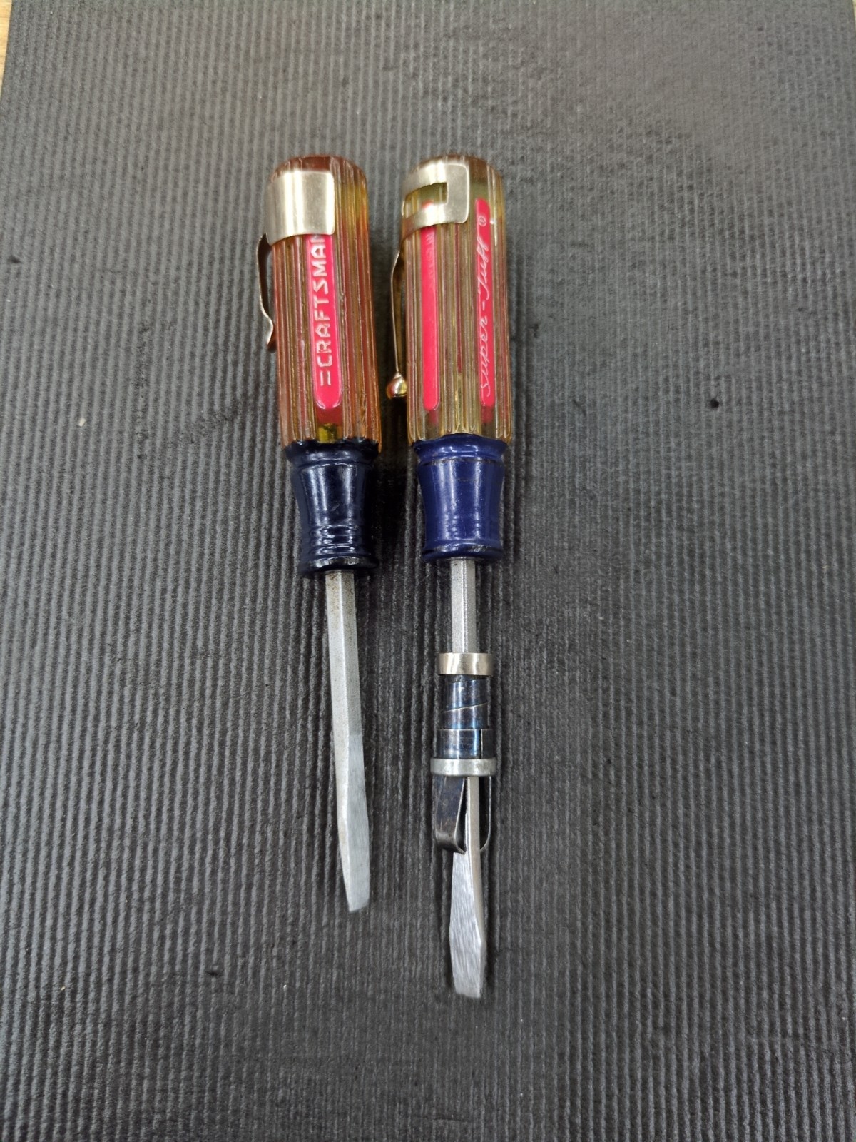 Vintage Craftsman Super Tuff Small 1/8” Standard +Holder Screwdriver
