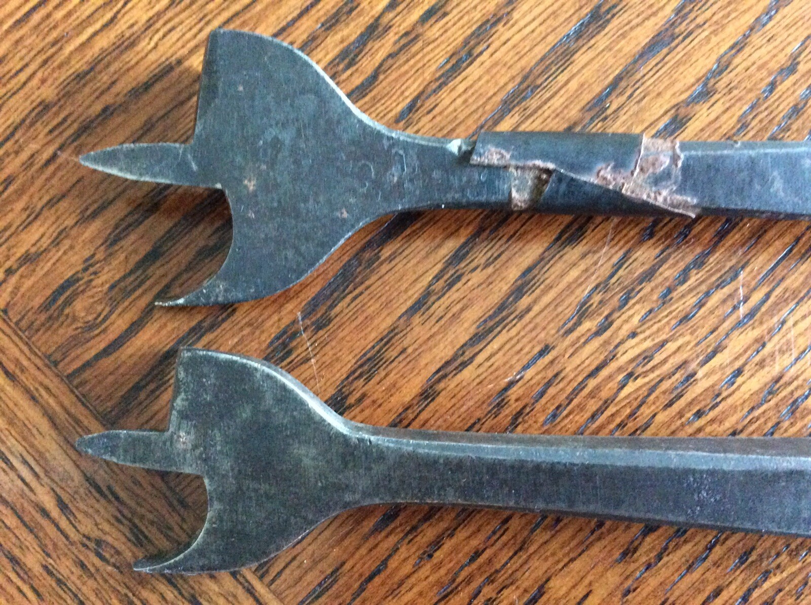 Two Vintage J Howarth Cast Steel Brace Hand Drill Bits Vintage Carpentry Tools