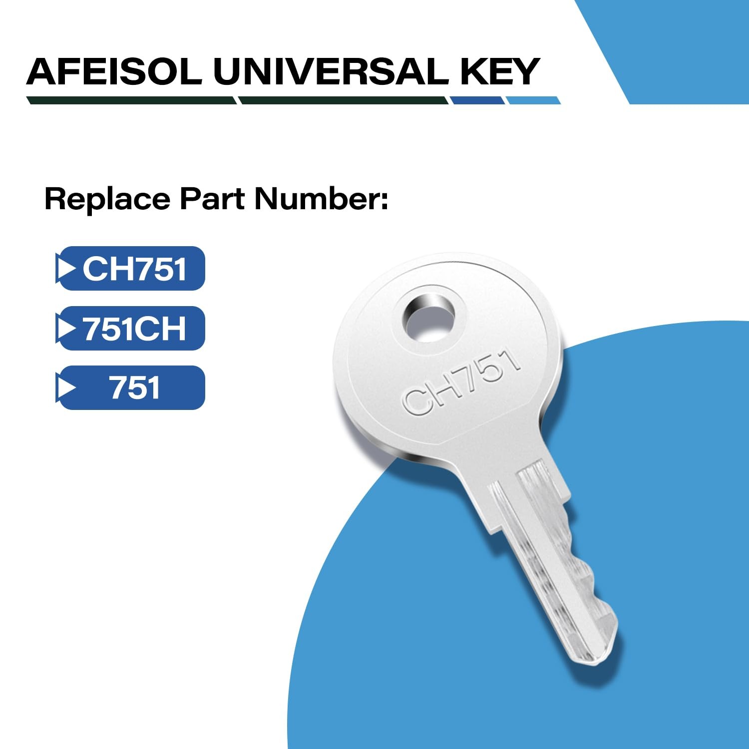 12PCS CH751 RV Universal Keys Replacement for Compartments Cabinets Tool Boxes L