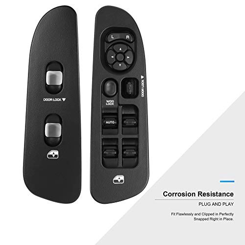 Master Power Window Switch and Bezel Driver Side and Window Bezel Black