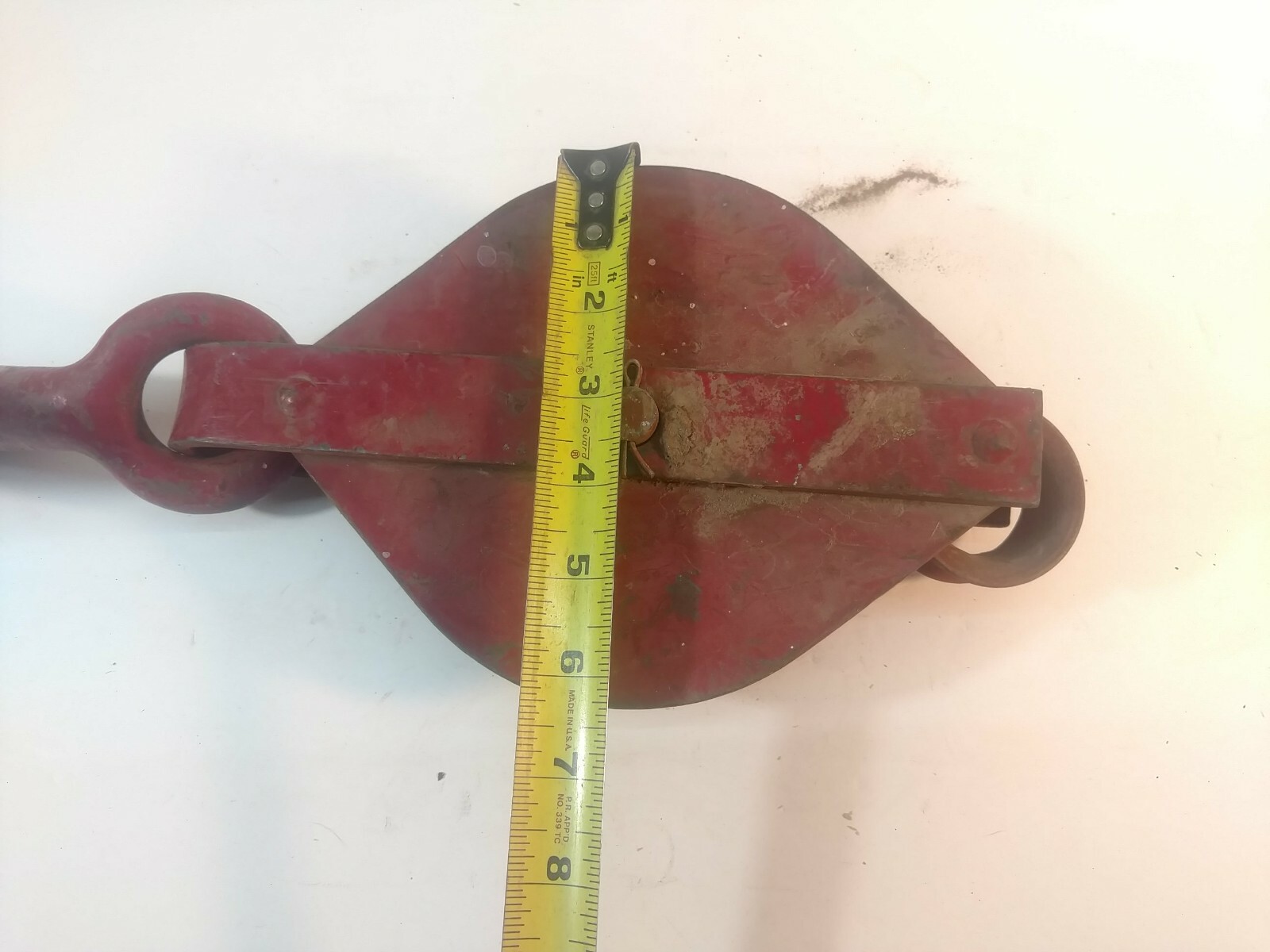 Moline Iron Works Large Pulley With Heavy Hook