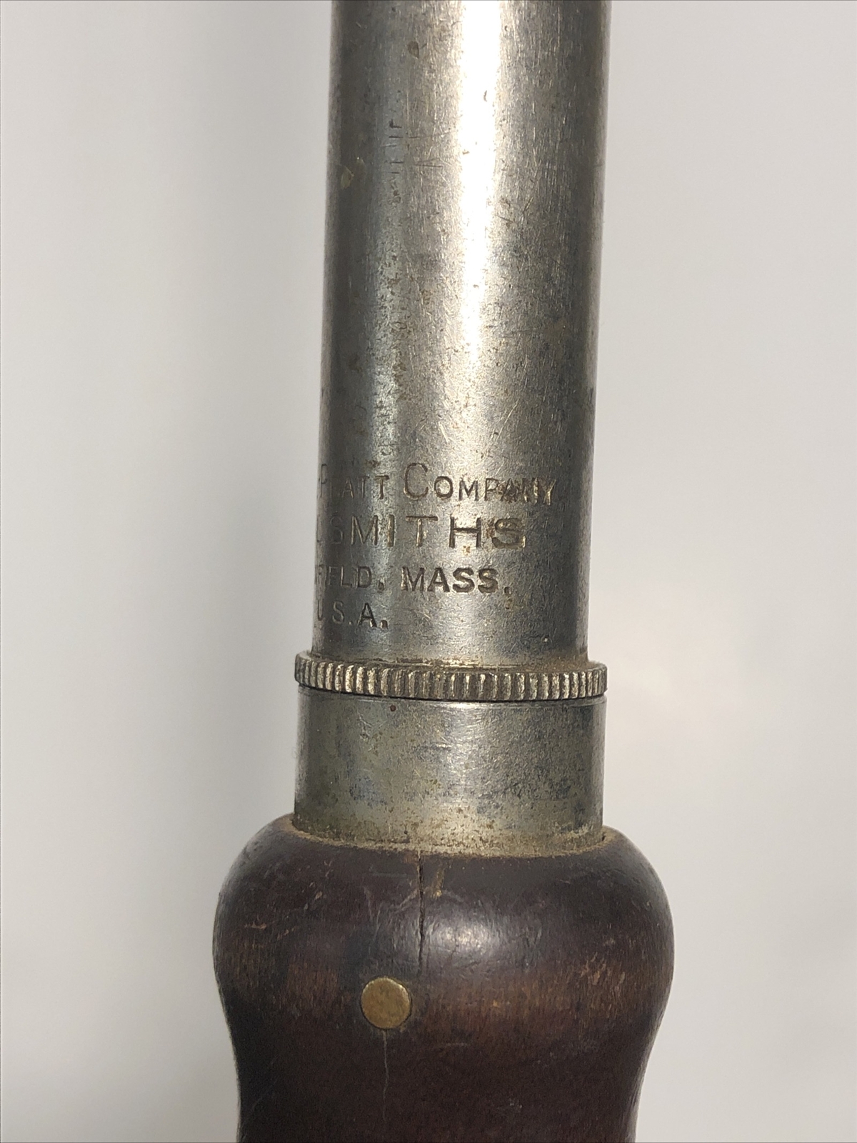 Vintage Goodell Pratt Company Push Drill w/ Wood Handle Tool Smiths Made in USA