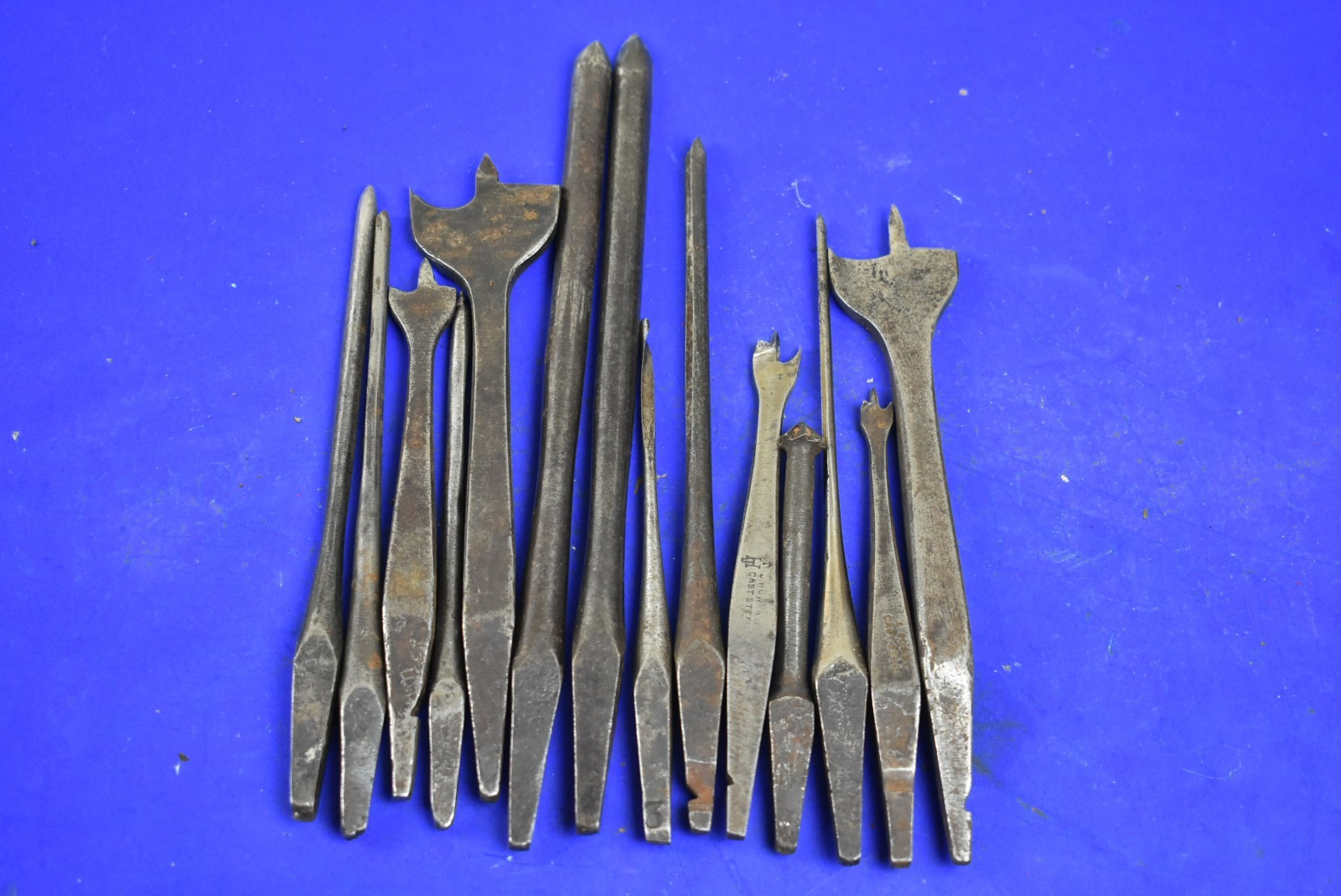 Fourteen Old/Vintage Brace Bits Spoon Bit, Flat Bit, etc.